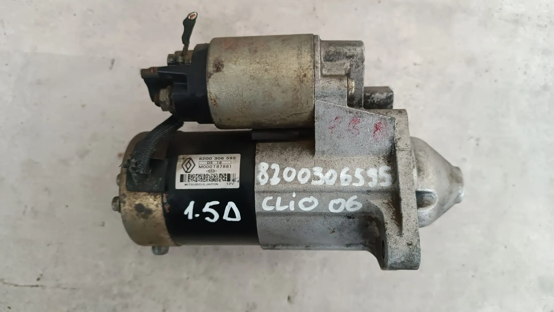 Motorino d'avviamento Renault Clio 1.5 D del 2006 CODICE RICAMBIO : 8200306595