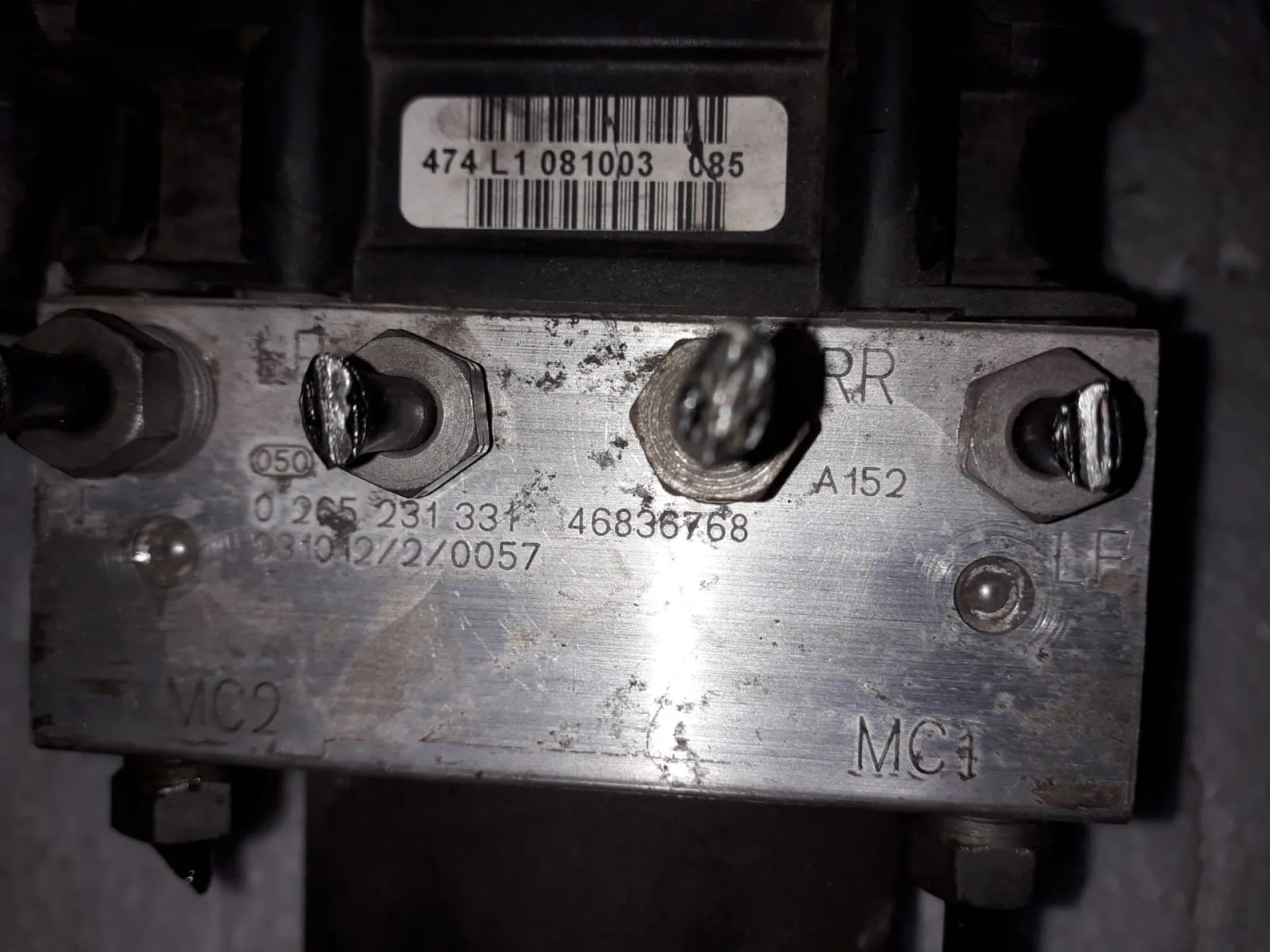 ABS con codice 02655231331 da FIAT Punto Berlina 5P 3Â° Serie Diesel 55 (2003)