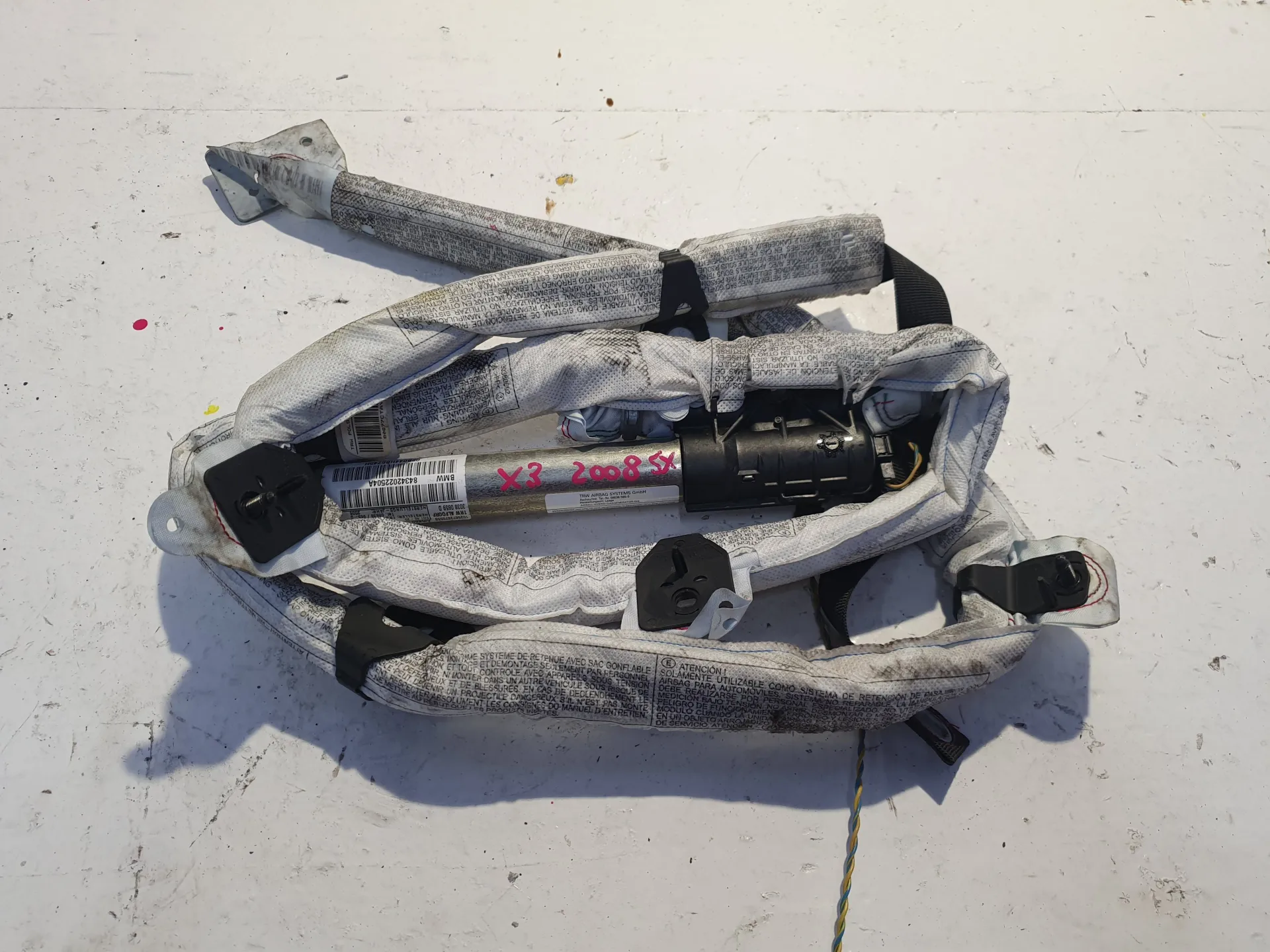 AIRBAG A TENDINA LATERALE SINISTRO GUIDA con codice 843420225004A / 30380659D / 08B044HB6745H da BMW X3 1Â° Serie 2000 Diesel (2008)