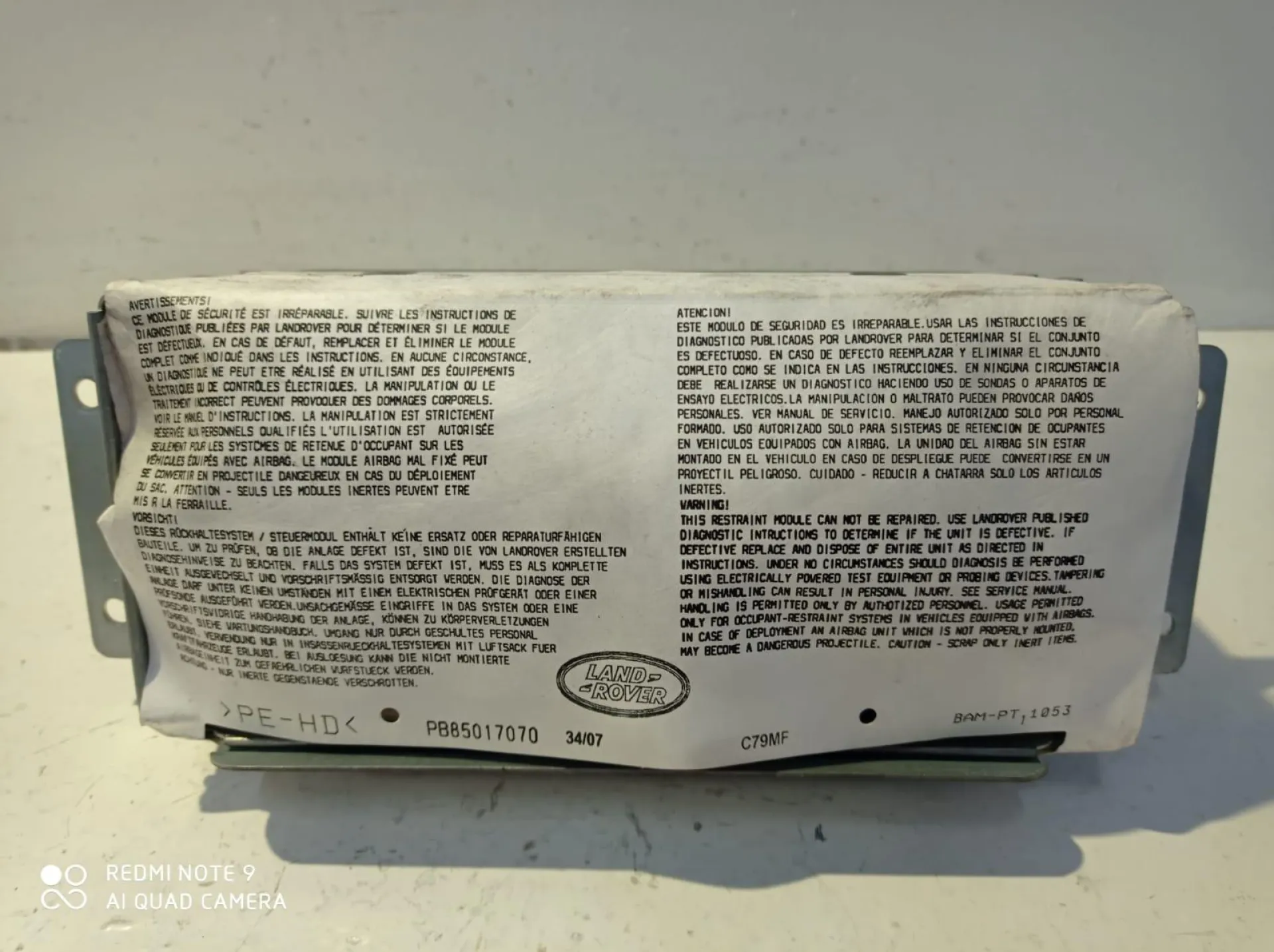 AIRBAG PASSEGGERO con codice 6H22042A96AB da LAND ROVER Range Rover SPORT (05>13) 2700 Diesel (2007)