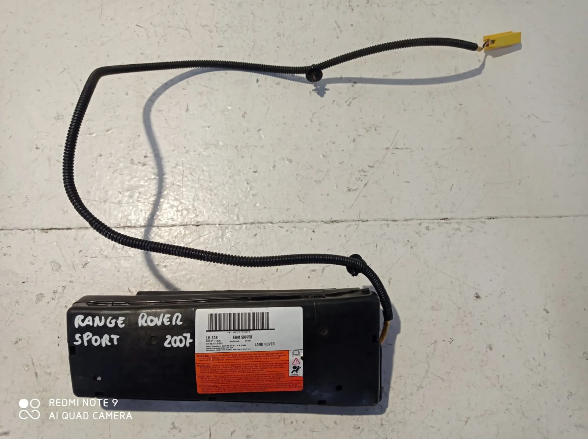 AIRBAG SEDILE DESTRO LATO PASSEGGERO con codice EHM500750 da LAND ROVER Range Rover SPORT (05>13) 2700 Diesel (2007)