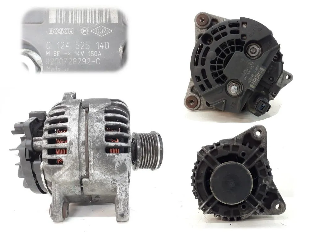 ALTERNATORE con codice 8200728292C / 0124525140 da 8200728292C / 0124525140 NISSAN Qashqai +2 (JJ10) (07>18) 1500 Diesel 78 kW / 106 CV con codice motore K9KH282/K9K 282, K9K 292 (2009)