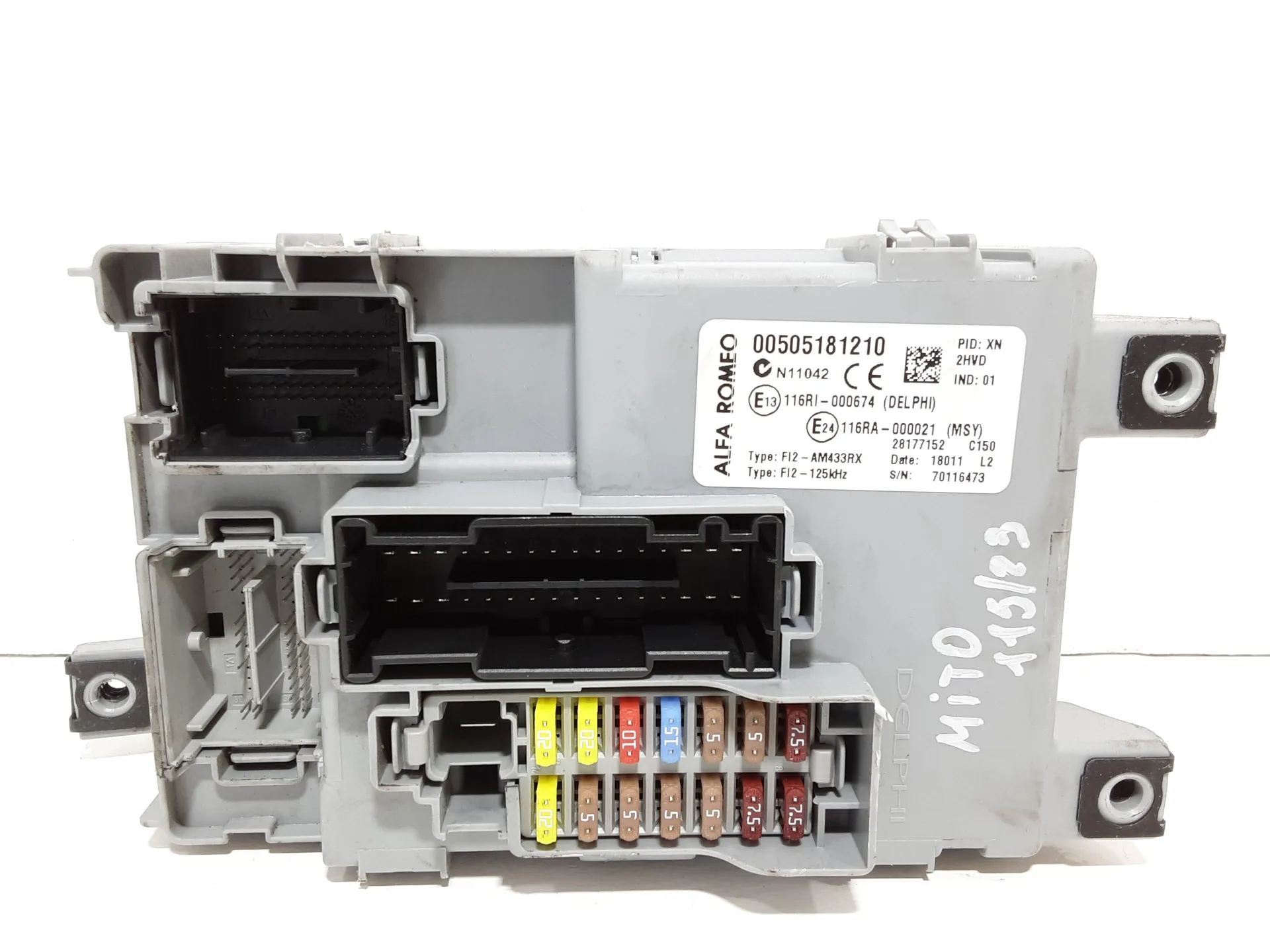 BODY COMPUTER con codice 505181210 da ALFA ROMEO Mito Serie (955_) (08>) 1300 Diesel 70 kW / 95 CV con codice motore 199B1000/199 B1.000, 330 A1.000 (2011)