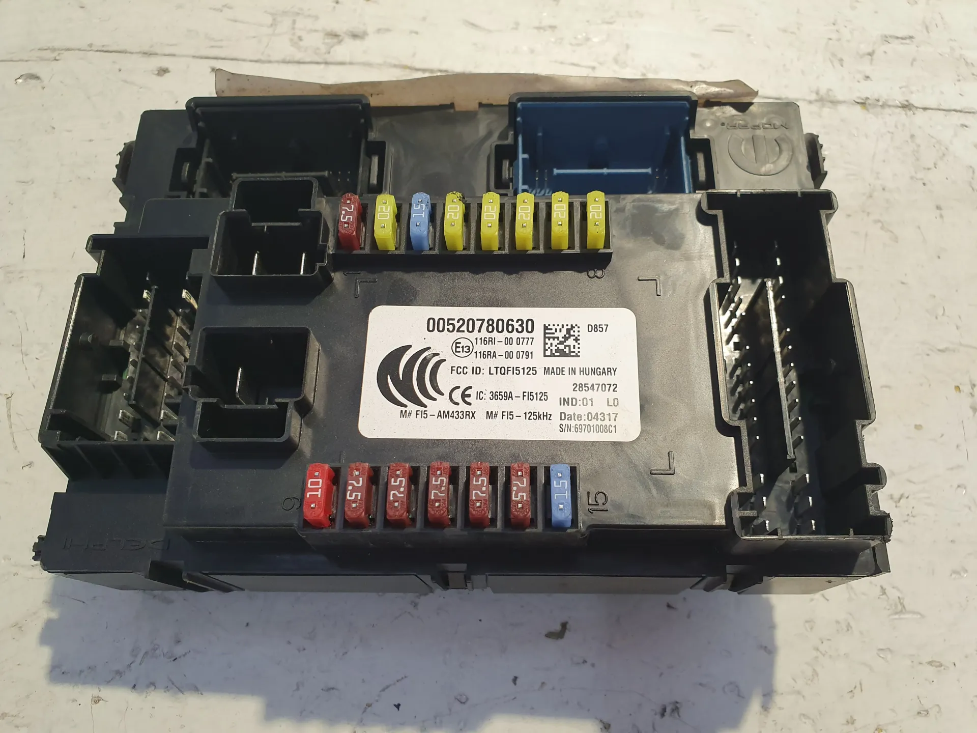 BODY COMPUTER con codice 00520780630 / 28547072 / 69701008C1 / IC3659A / FI5125 / 116RI000777 / 116RA000791 / LTQFI5125 da JEEP Renegade Serie (14>) 1600 Diesel (2015)