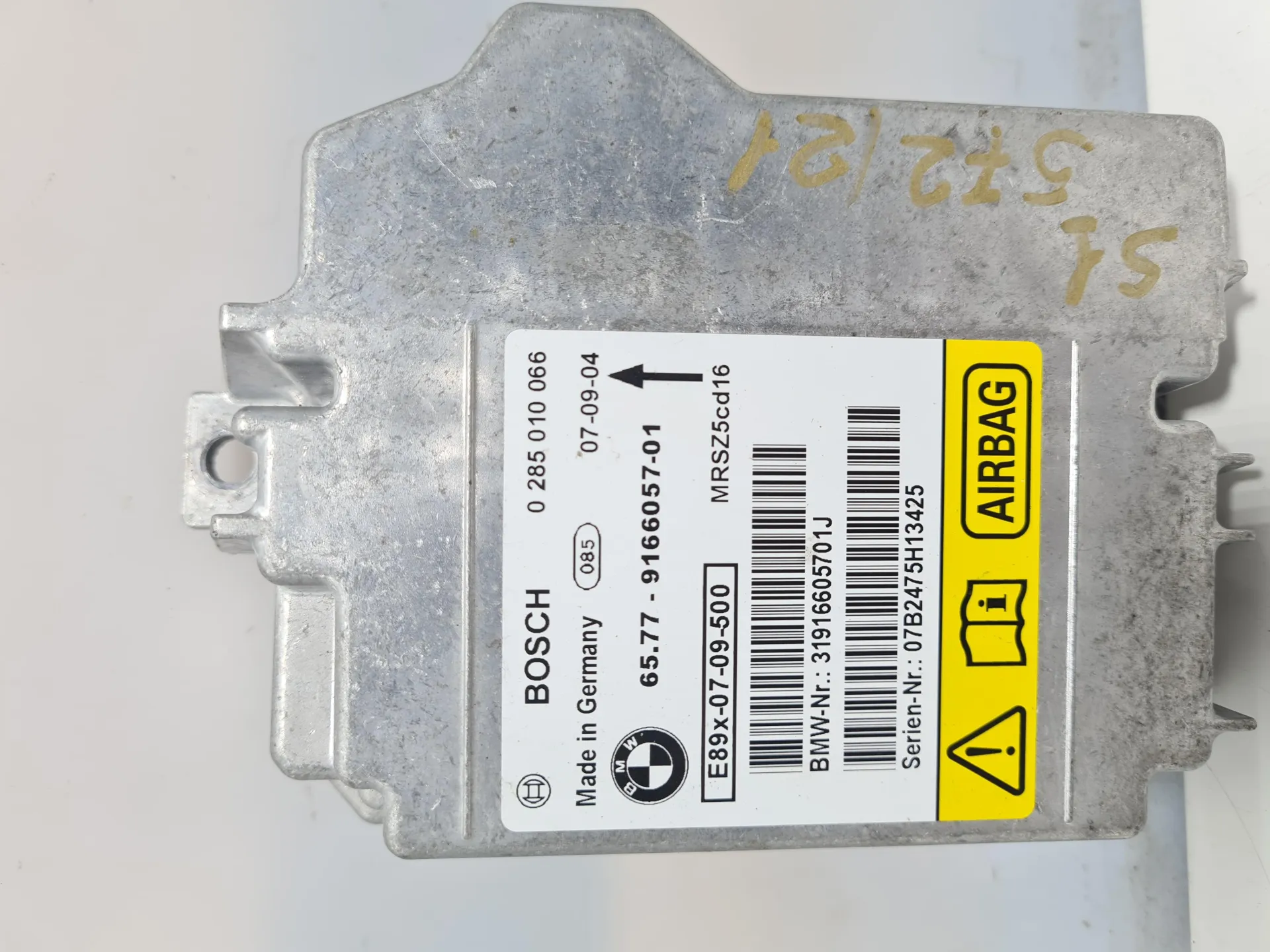 CENTRALINA AIRBAG con codice E89x-07-09-500 da BMW Serie 1 Serie (E87) (07>) Benzina con codice motore NA7D20A