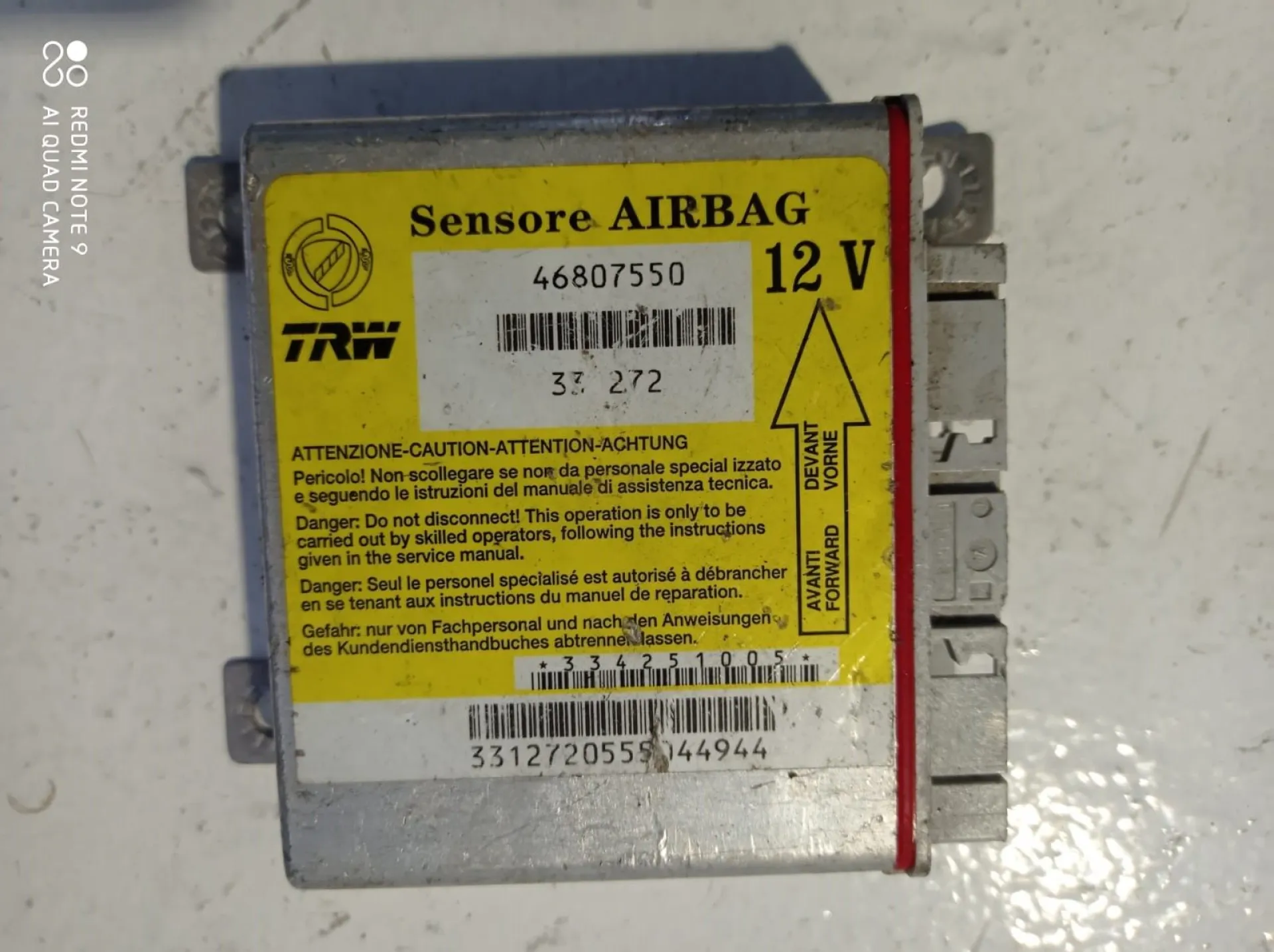 CENTRALINA AIRBAG con codice 46807550 da FIAT Panda 2Â° Serie 1300 Diesel (2003)