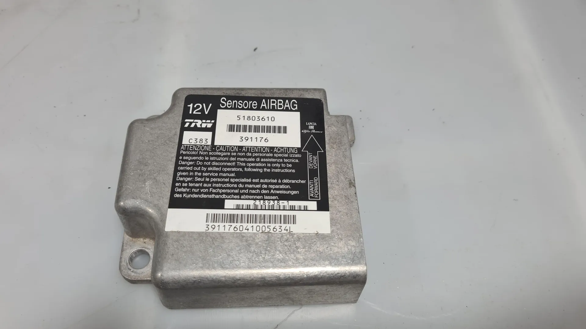 CENTRALINA AIRBAG con codice 51803610 da FIAT Panda 2° Serie 1200 Benzina (2003)