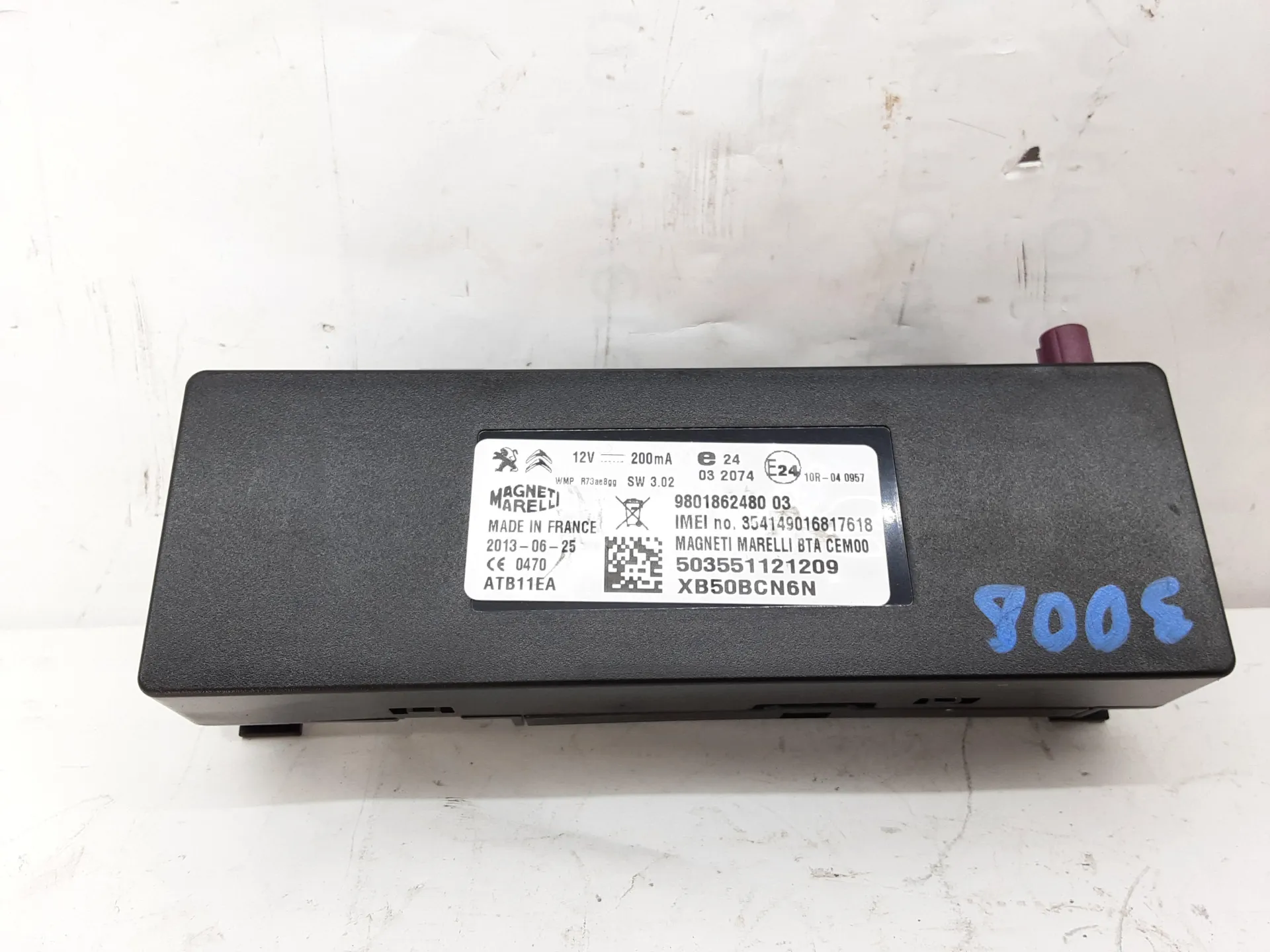 CENTRALINA ANTENNA con codice 9801862480 da PEUGEOT 3008 Serie (09>16) 1600 Diesel 84 kW / 114 CV