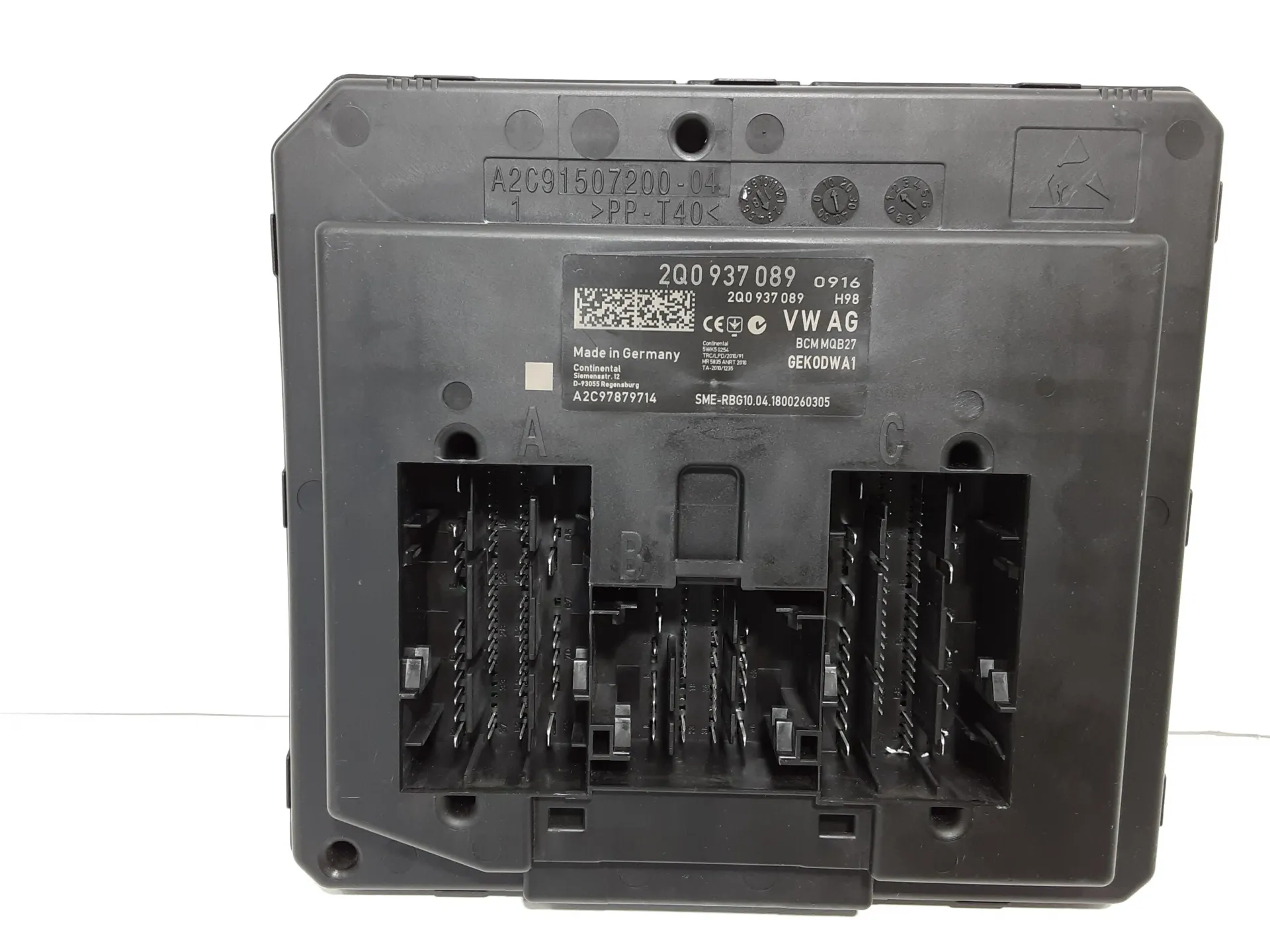 CENTRALINA BCM con codice 2Q0937089 da VOLKSWAGEN Polo 6° Serie 1000 Bifuel/Gas 66 kW / 90 CV con codice motore DBY/DBYA (2018)
