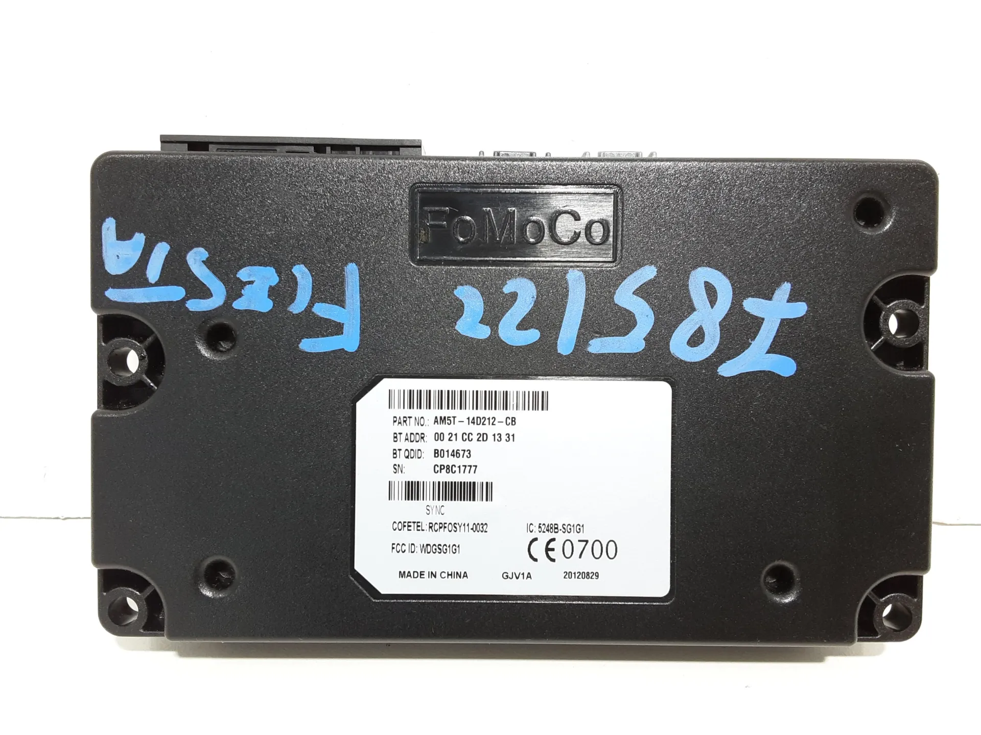 CENTRALINA BLUETOOTH TELEFONO con codice AM5T14D212CB da FORD Fiesta 6° Serie 1200 Benzina 44 kW / 60 CV con codice motore STJB/STJA, STJB, STJC, STJD (2014)