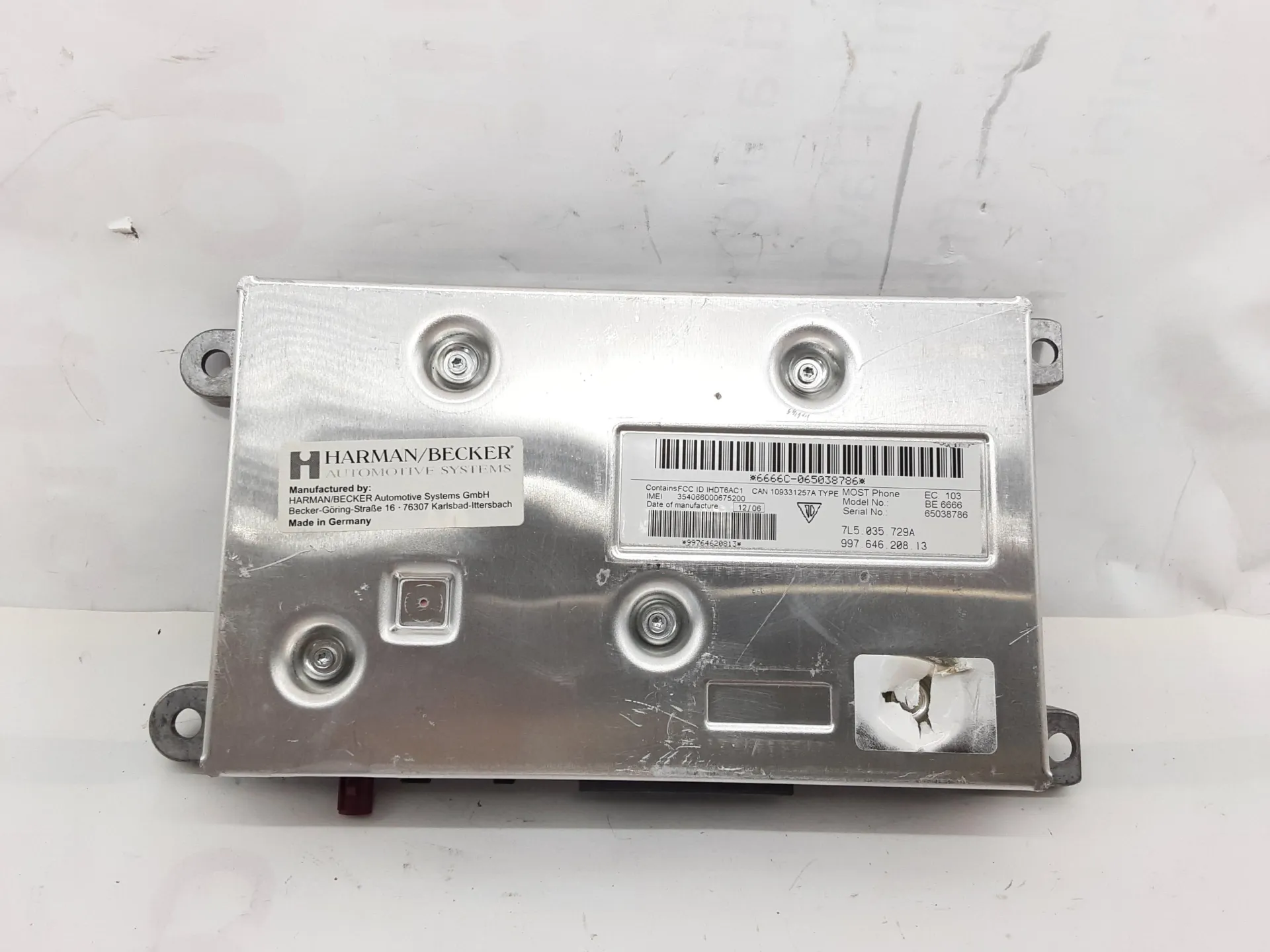 CENTRALINA BLUETOOTH TELEFONO con codice 7L5035729A da PORSCHE Cayenne 1° Serie 3200 Benzina 184 kW / 250 CV (2006)
