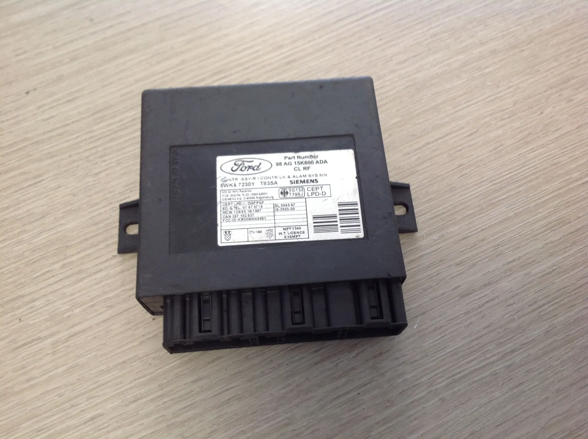5WK47230Y 98AG15K600ADA CENTRALINA COMFORT FORD Focus Berlina 1Â° Serie Diesel