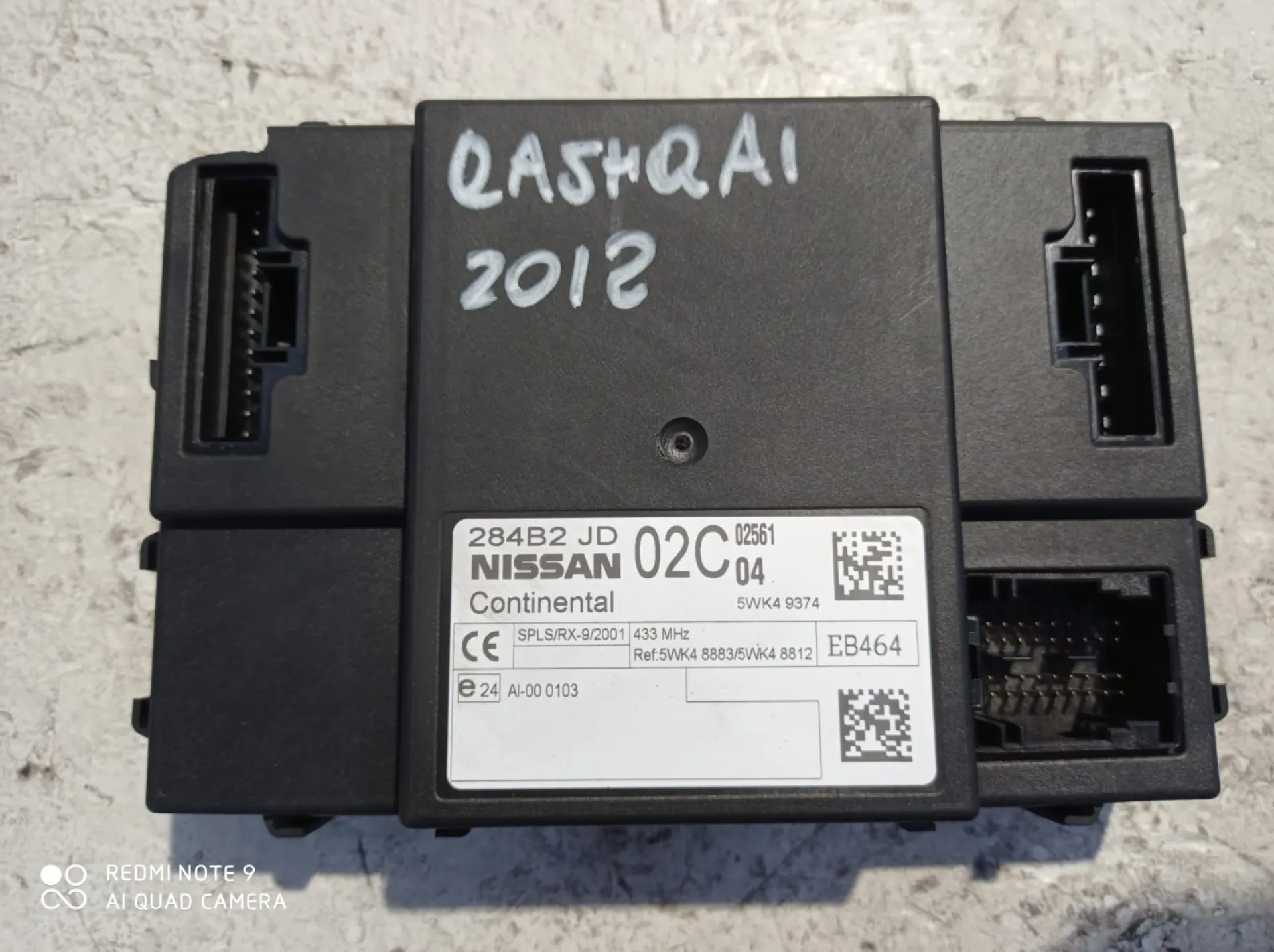 CENTRALINA COMFORT con codice 5WK49374 da NISSAN Qashqai 2Â° Serie 1500 Diesel (2012)