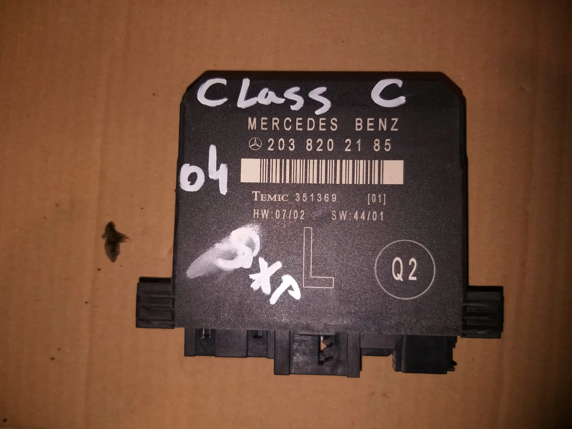 Centralina comfort posteriore sinistra Mercedes classe C 2004 CODICE RICAMBIO : 203 820 21 85