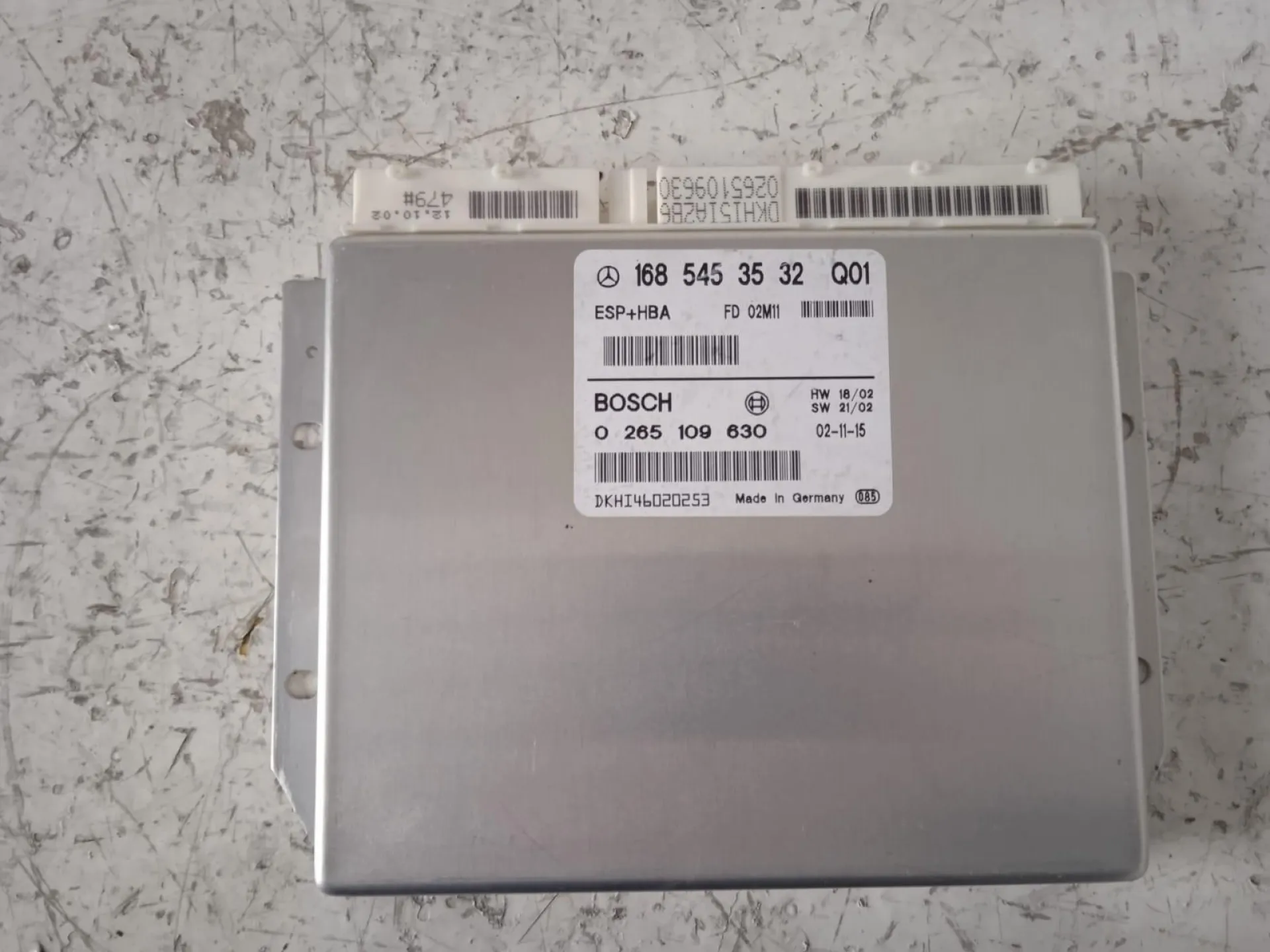 CENTRALINA ESP con codice 0265109630 da MERCEDES Classe A W168 2Â° Serie 1700 Diesel con codice motore 668942/668942 (2003)