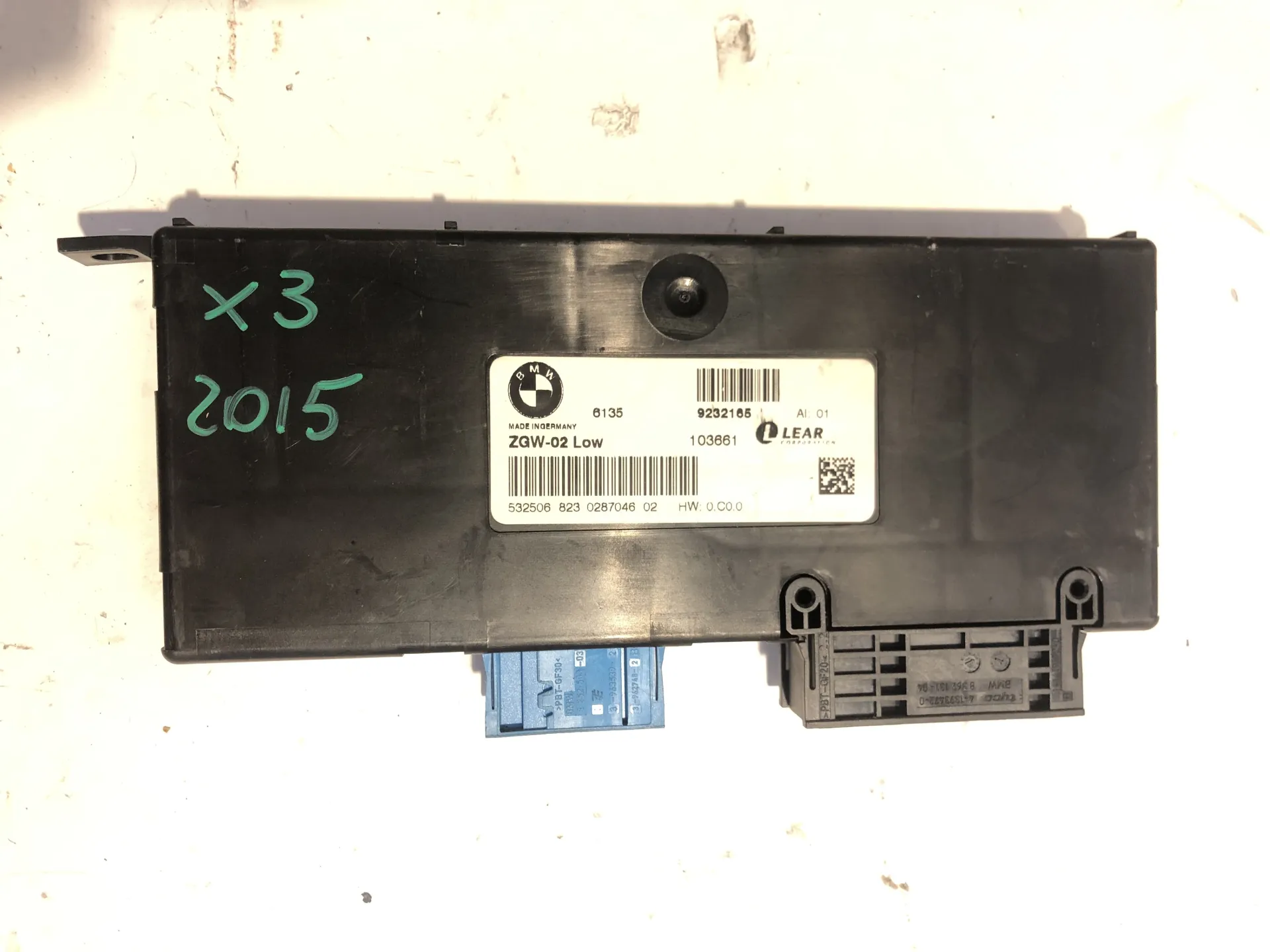CENTRALINA GATEWAY con codice 9232165 / 103661 / 532506823 / 028704602 da BMW X3 2Â° Serie 2000 Diesel (2015)