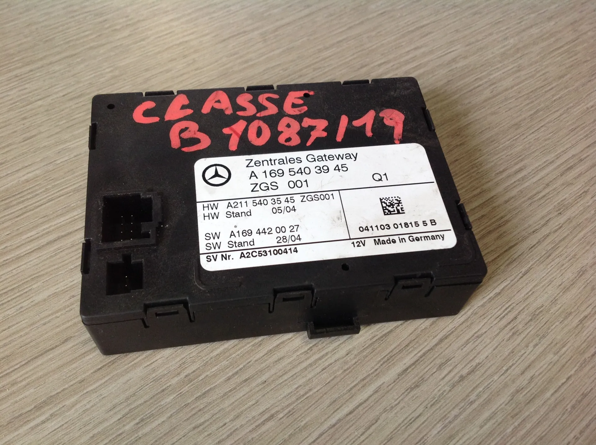 CENTRALINA GATEWAY con codice A1695403945 da MERCEDES Classe B W245 1Â° Serie Diesel (2007)