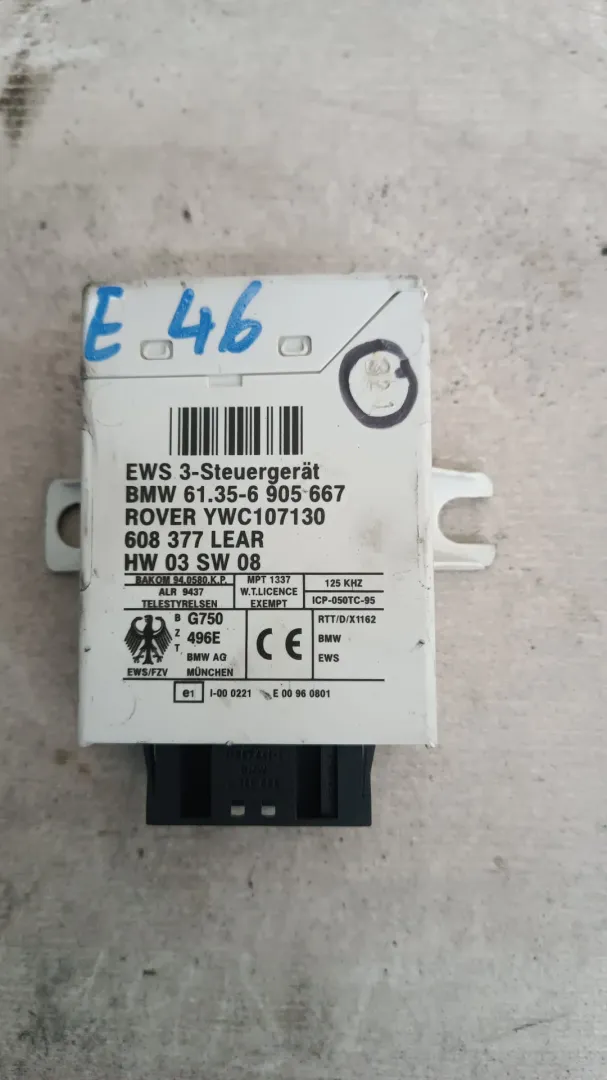 Centralina immobilizer BMW E46 2.0 D del 2003 CODICE RICAMBIO : 61356905667