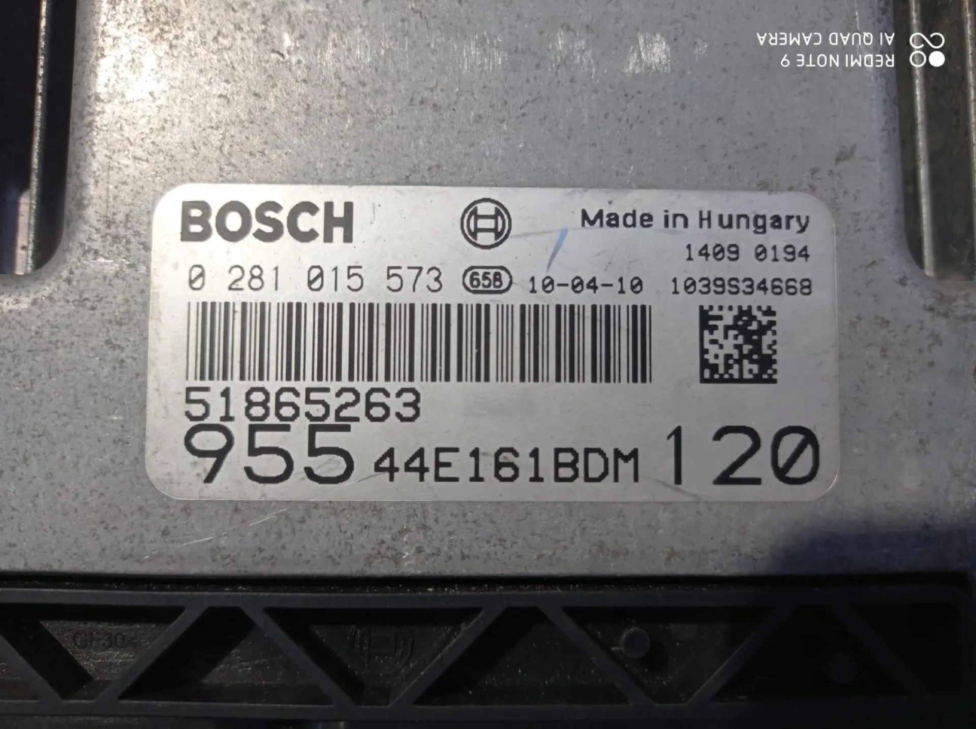 CENTRALINA MOTORE con codice 0281015573 da ALFA ROMEO Mito Serie (955_) (08>) 1600 Diesel (2011)