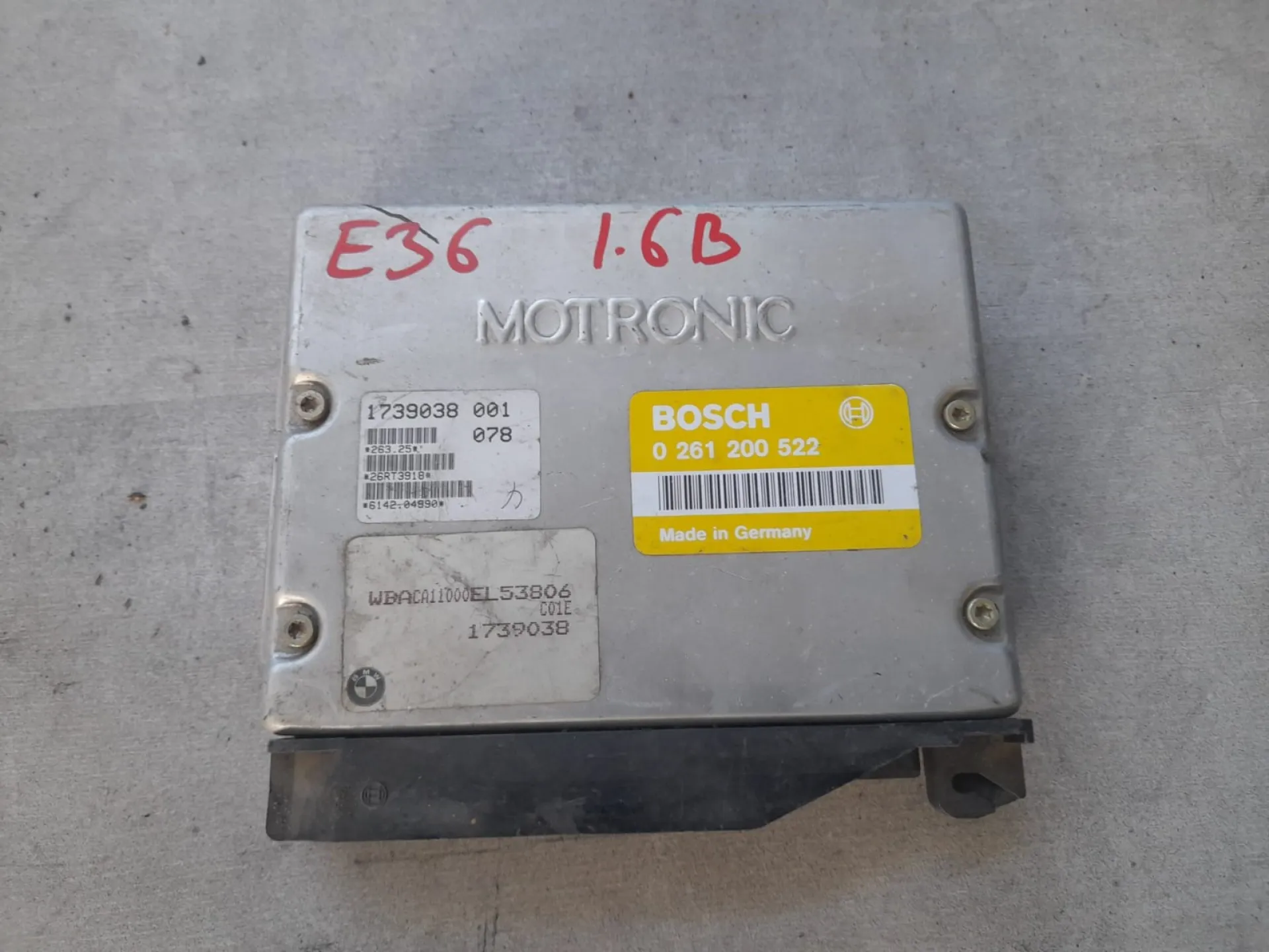 Centralina motore BMW Serie 3 E36 Berlina 1.6 B del 1993 CODICE RICAMBIO : 1739038001