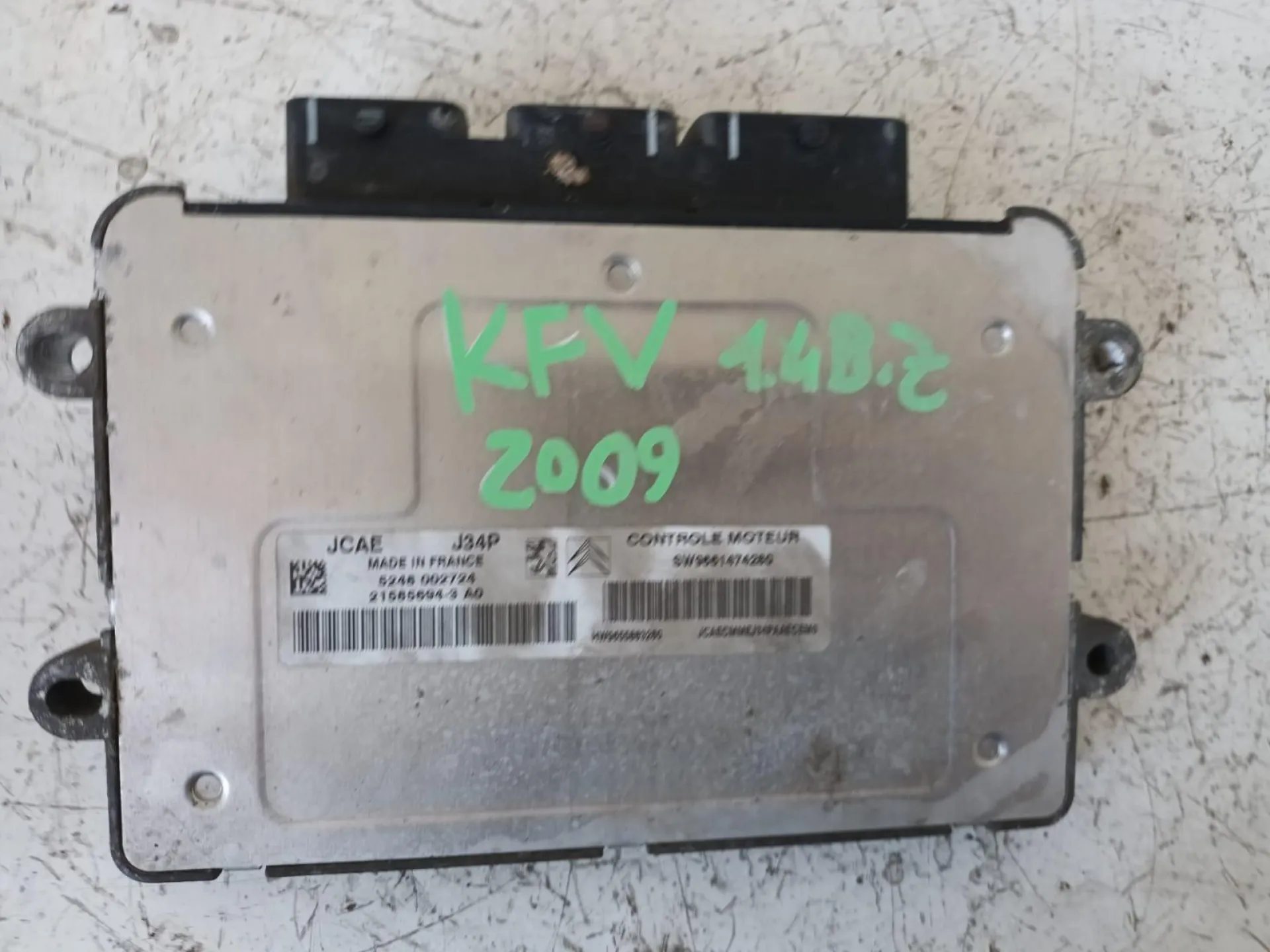 CENTRALINA MOTORE con codice SW9661474280 da CITROEN C3 2Â° Serie 1400 Benzina con codice motore KFV/KFV (2009)
