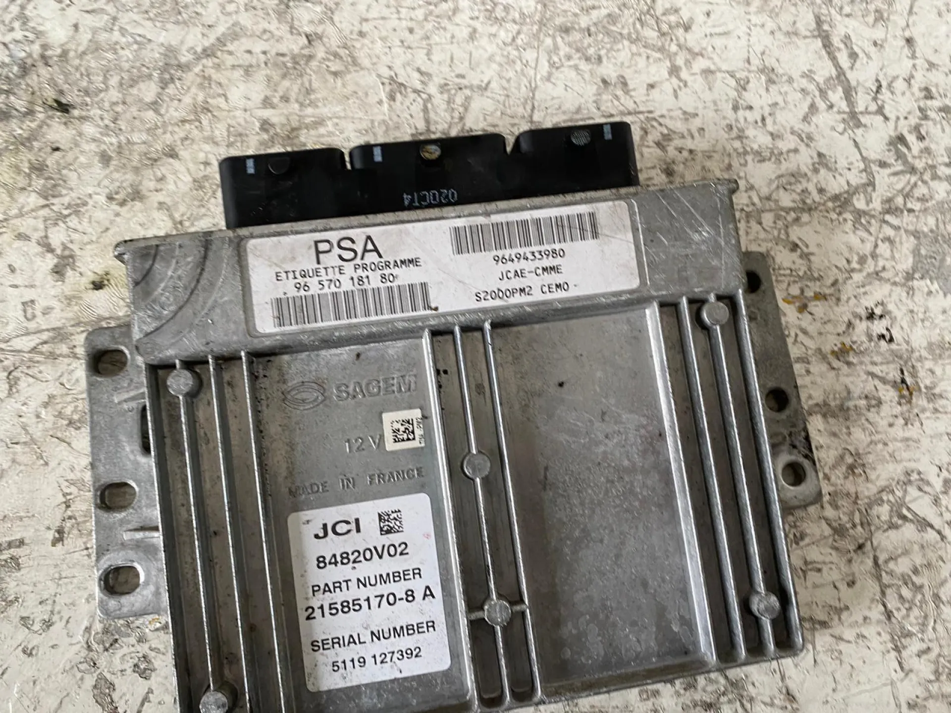 CENTRALINA MOTORE con codice 9649433980 da CITROEN C3 Serie (09>15) 1400 Benzina con codice motore KFV/KFV (2010)