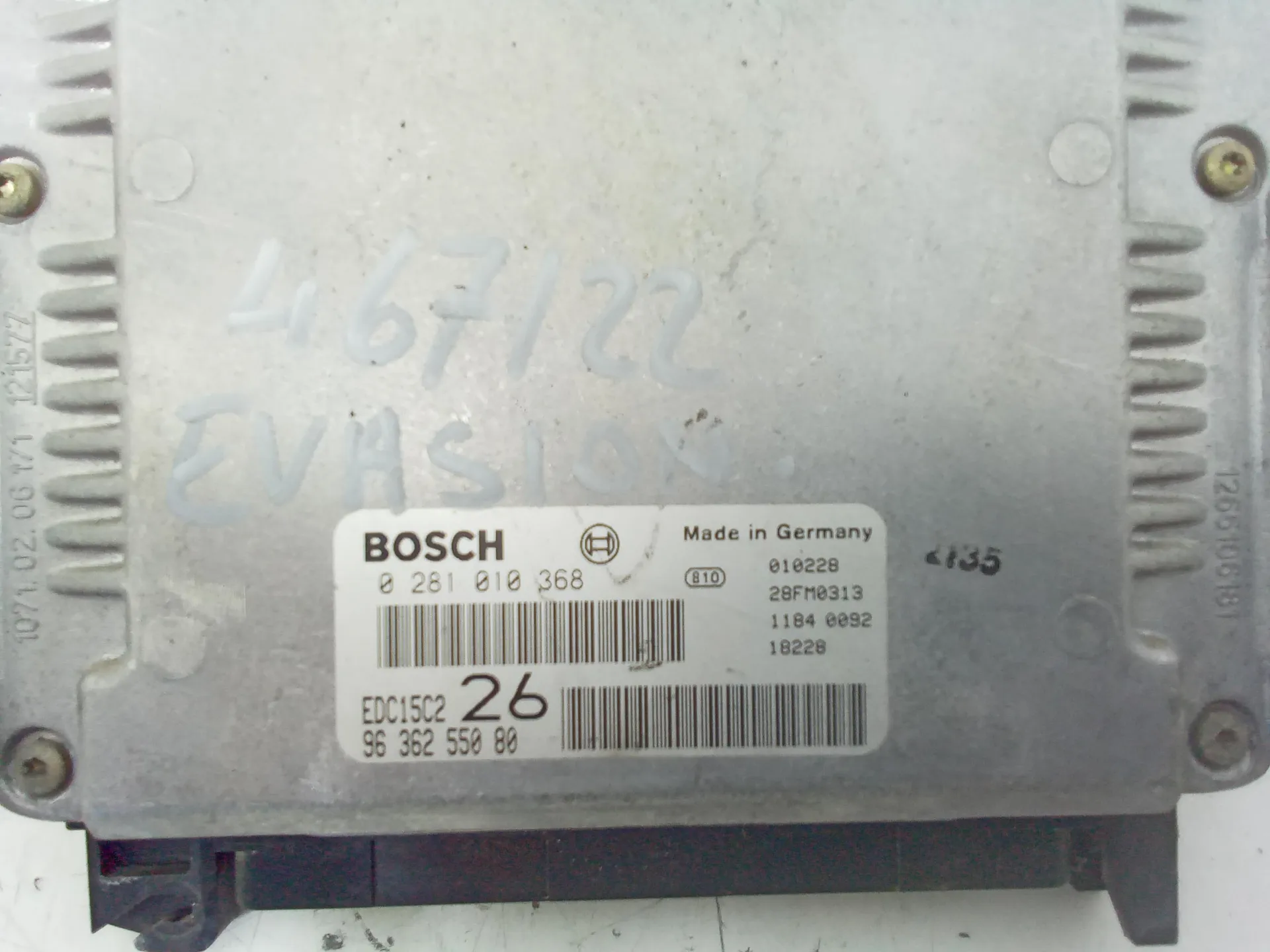 CENTRALINA MOTORE con codice 0281010368 da CITROEN Evasion 1Â° Serie 2000 Diesel (2001)