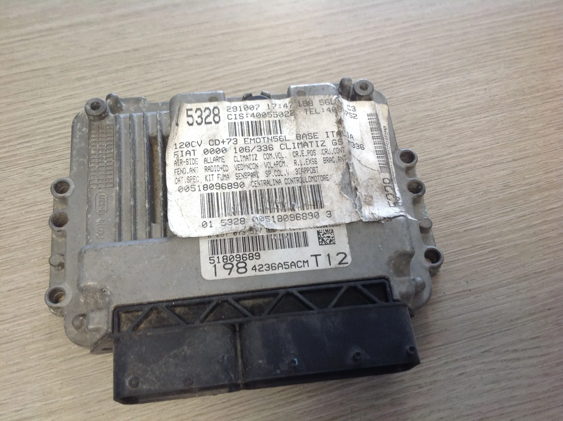 51809689 0281013577 CENTRALINA MOTORE FIAT Bravo 2Â° Serie Diesel (2009)
