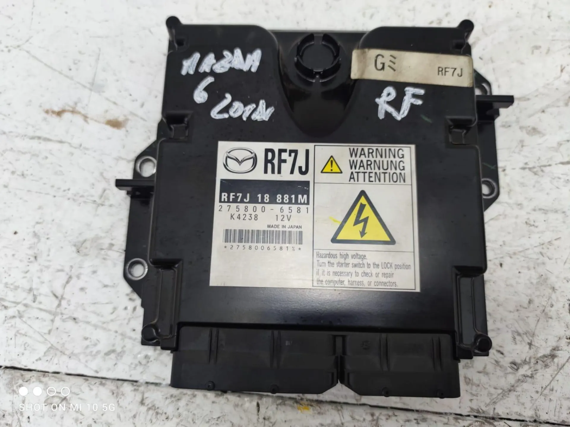 CENTRALINA MOTORE con codice con codice motore RF/RF7J 18 881M - 275800-6581 - K4238 da MAZDA 6 Berlina 2000 Diesel con codice motore RF/RF (2008)