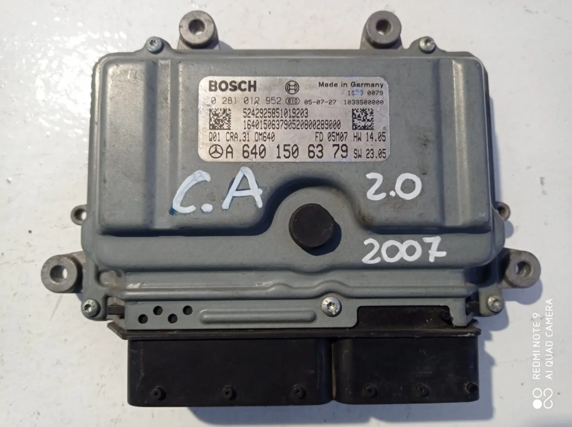 CENTRALINA MOTORE con codice 0281012952 da MERCEDES Classe A W169 3Â° Serie 2000 Diesel (2007)