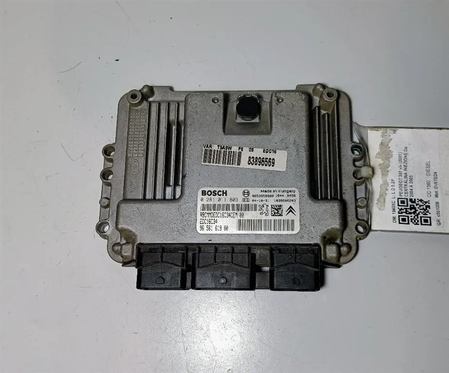CENTRALINA MOTORE con codice 0281011803 da PEUGEOT 307 Berlina 1560 diesel (2005)