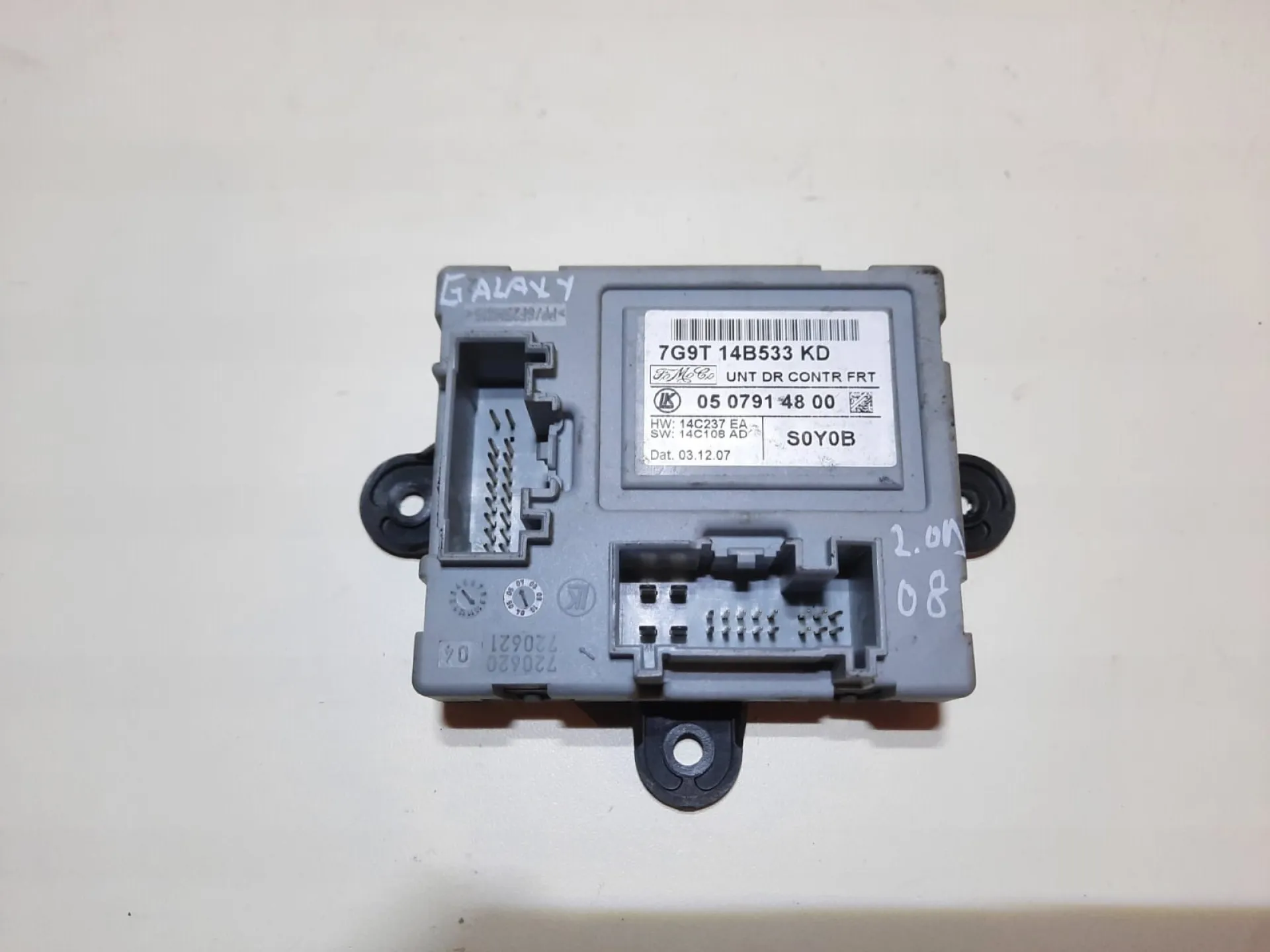 Centralina porta anteriore sinistra Ford Galaxy 2.0 D del 2008 CODICE RICAMBIO : 7G9T14B533KD