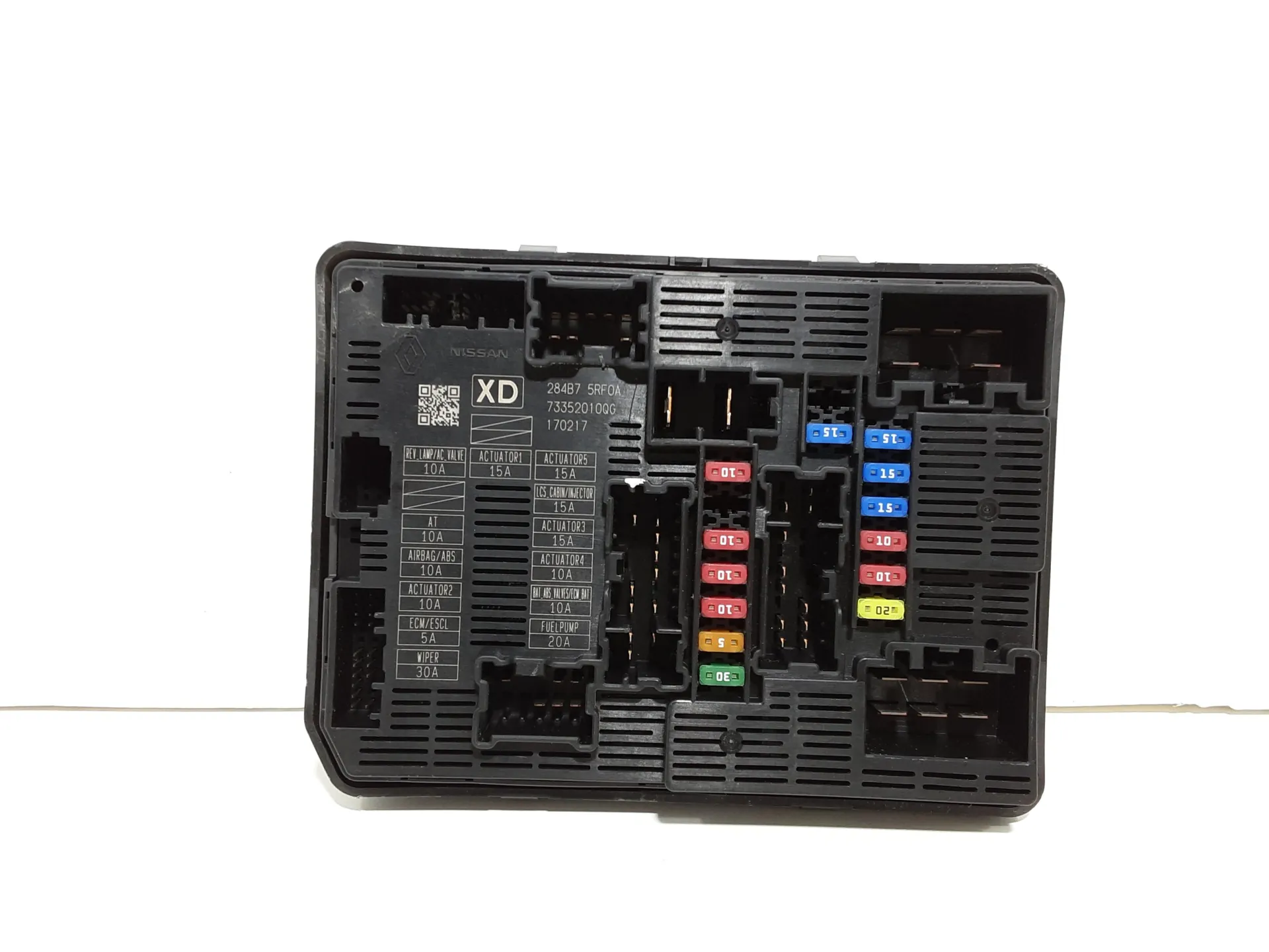 CENTRALINA PORTA FUSIBILI con codice 284B75RF0A da NISSAN Micra Serie (K14) (17>) 1000 Benzina 54 kW / 73 CV con codice motore B4D/B4D 410, BR10DE (2017)