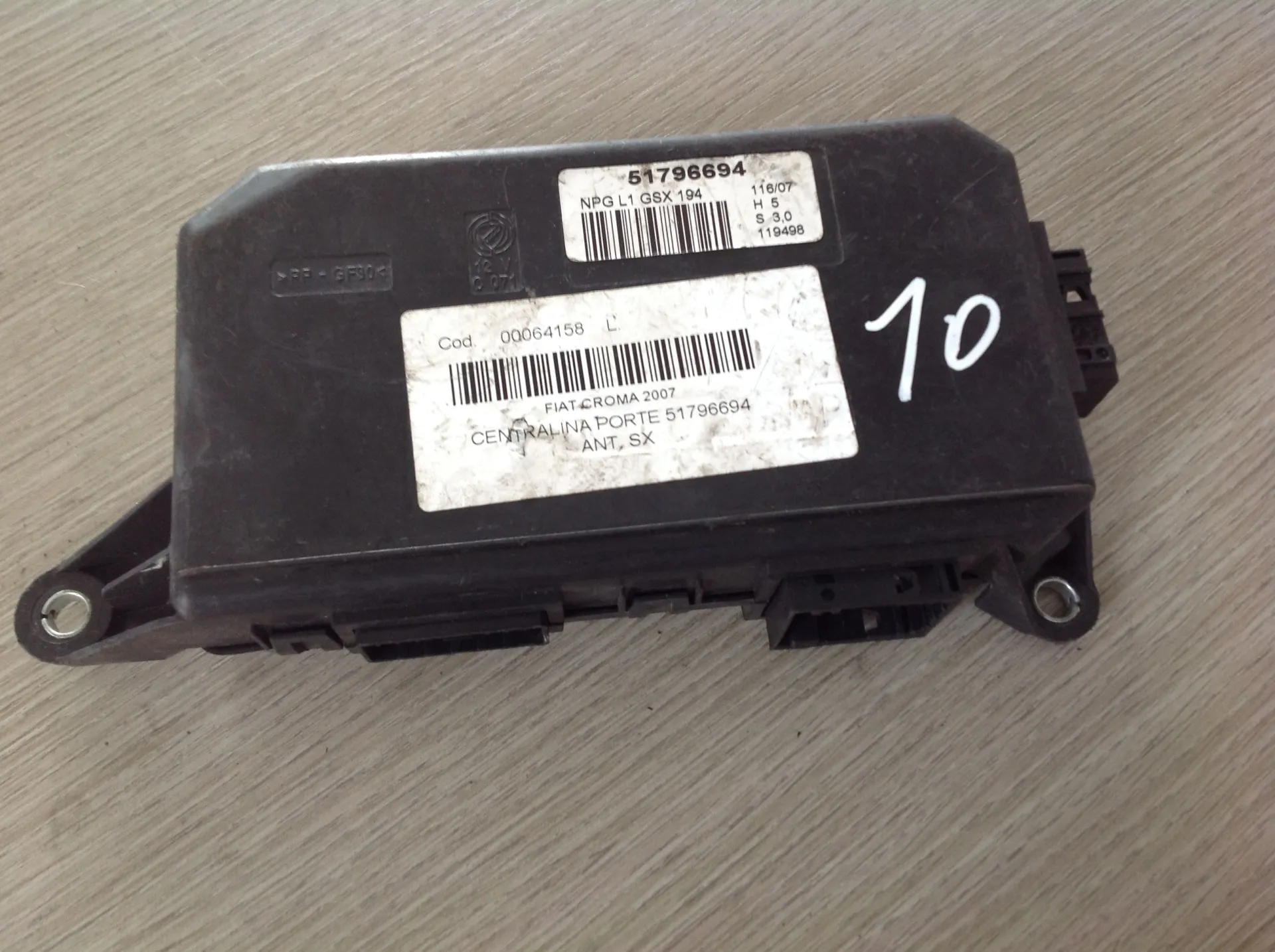 CENTRALINA PORTA SX GUIDA con codice 51796694 da FIAT Croma 2Â° Serie Benzina (2006)