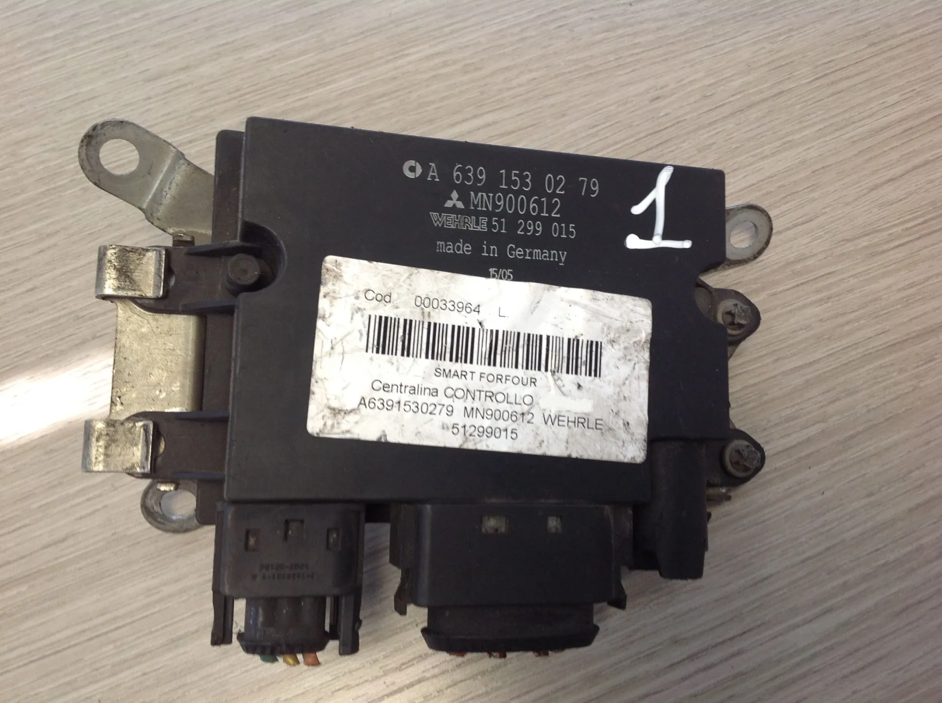 A6391530279 MN900612 51299015 CENTRALINA PRERISCALDAMENTO SMART Forfour 1Â° Serie Diesel