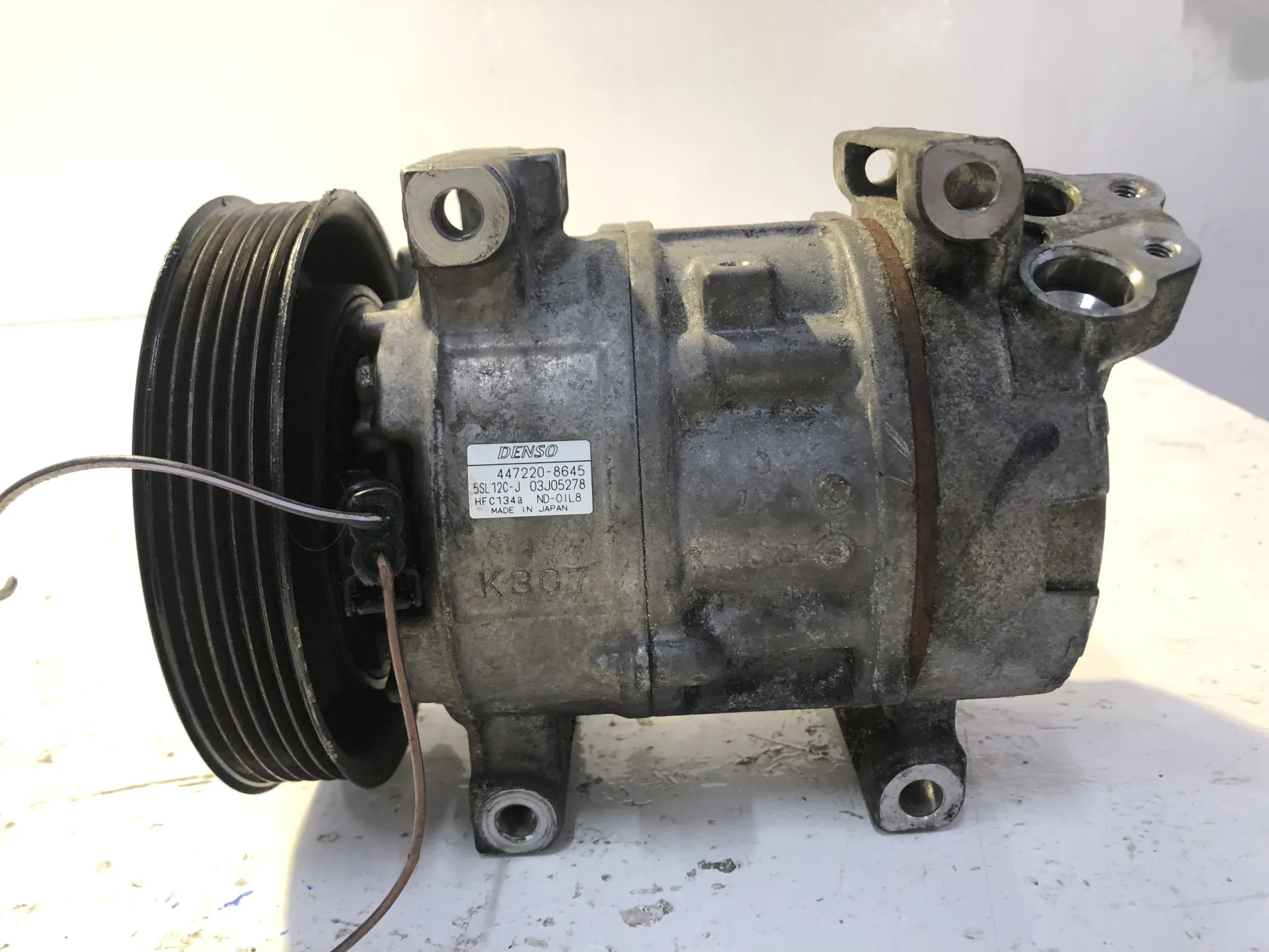 COMPRESSORE A/C con codice 4472208645 / 5SL12CJ / 03J05278 / HFC134A / 2473003230 da FIAT Bravo 2Â° Serie 1900 Diesel (2007)