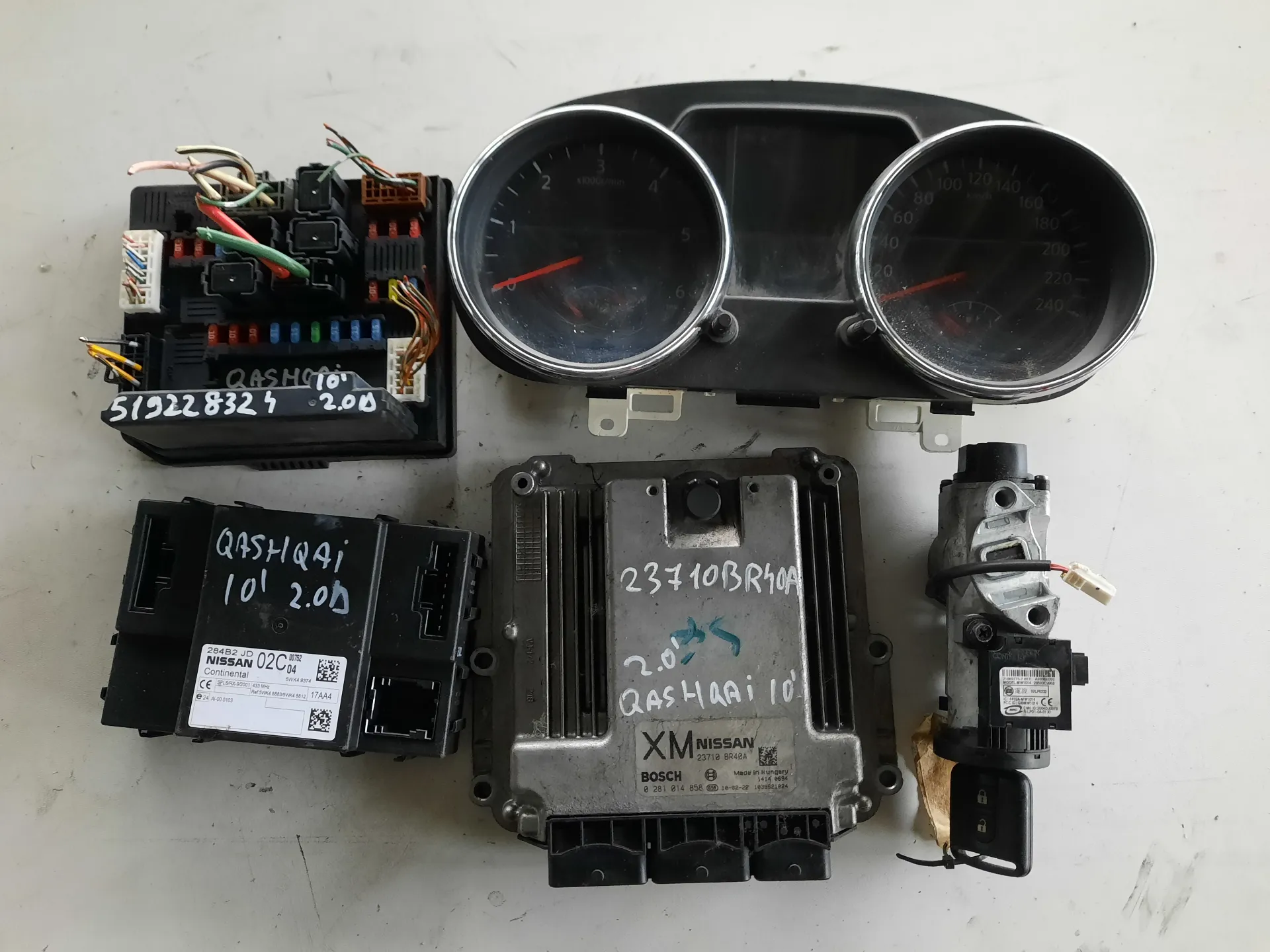 Kit centralina per Nissan Qashqai del 2010 CODICE RICAMBIO : 0281014858