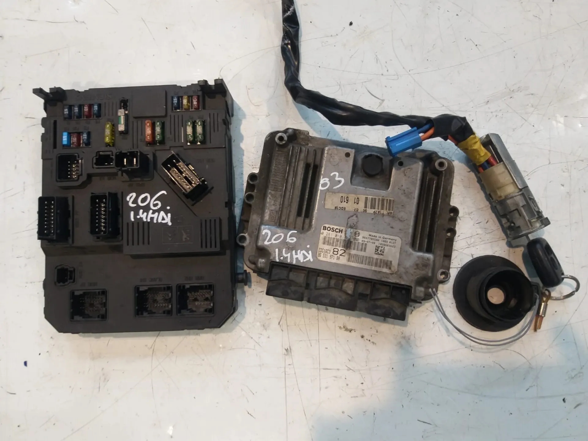Kit centralina Peugeot 206 1.4 HDI del 2003 CODICE RICAMBIO : 96 531 971 80