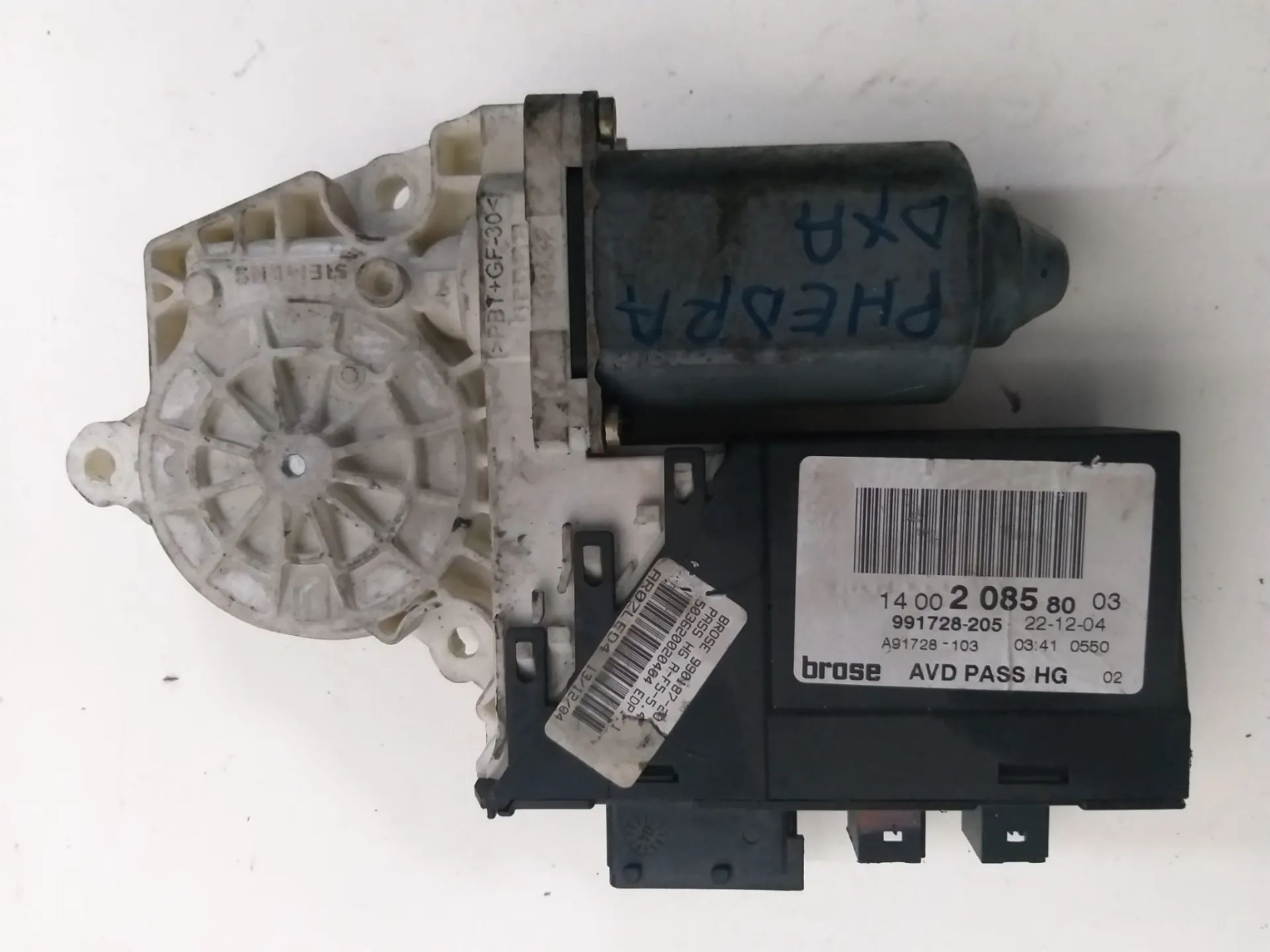 Motorino alzavetro anteriore destra Lancia Phedra 2.2 D del 2005 CODICE RICAMBIO : 1400208580