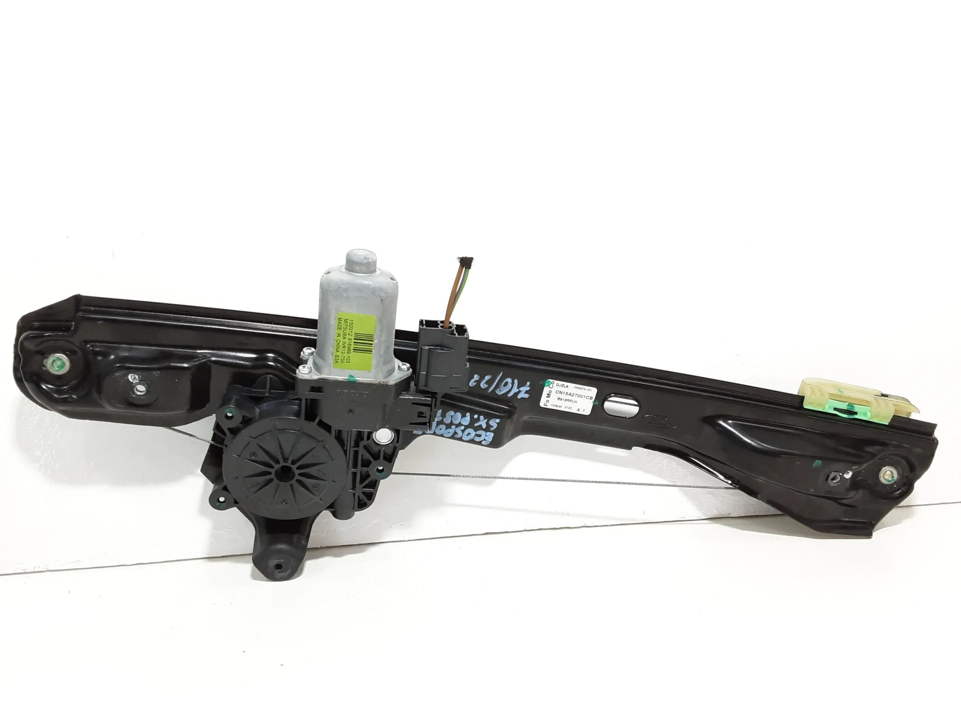 MOTORINO ALZAVETRO POSTERIORE SINISTRO con codice CN15A27001CB da FORD EcoSport Serie (15>) 1500 Diesel 70 kW / 95 CV con codice motore XVJD/XVJD (2016)