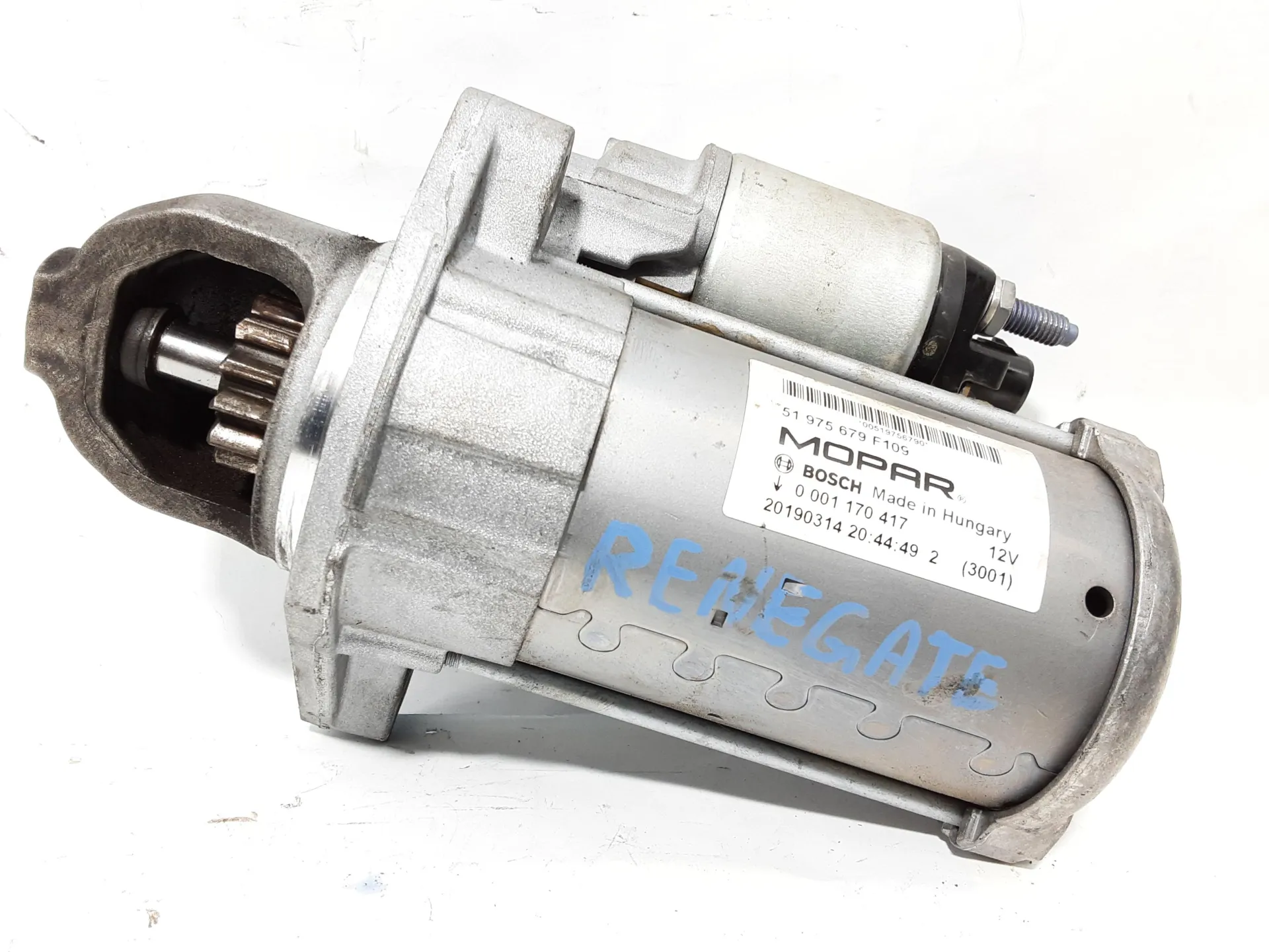 MOTORINO D' AVVIAMENTO con codice 51975679F109 da JEEP Renegade Serie (14>) Benzina 88 kW / 120 CV con codice motore 55282151/552 82 151 (2019)