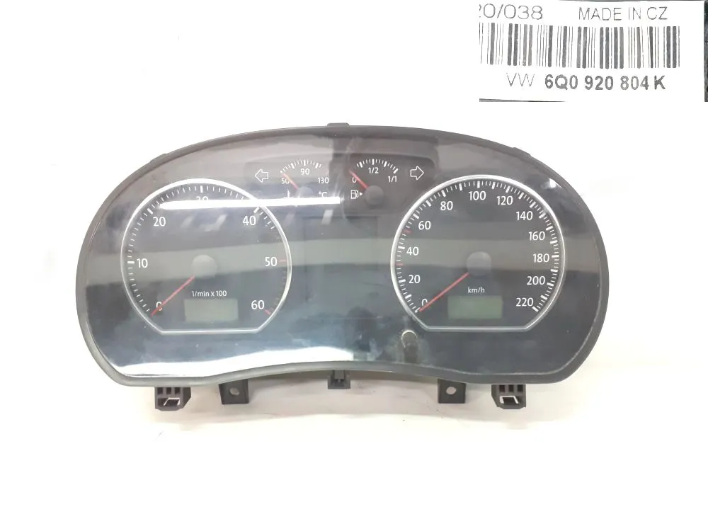 QUADRO STRUMENTI con codice 6Q0920804K da VOLKSWAGEN Polo 4Â° Serie 1400 Diesel 59 (2007)