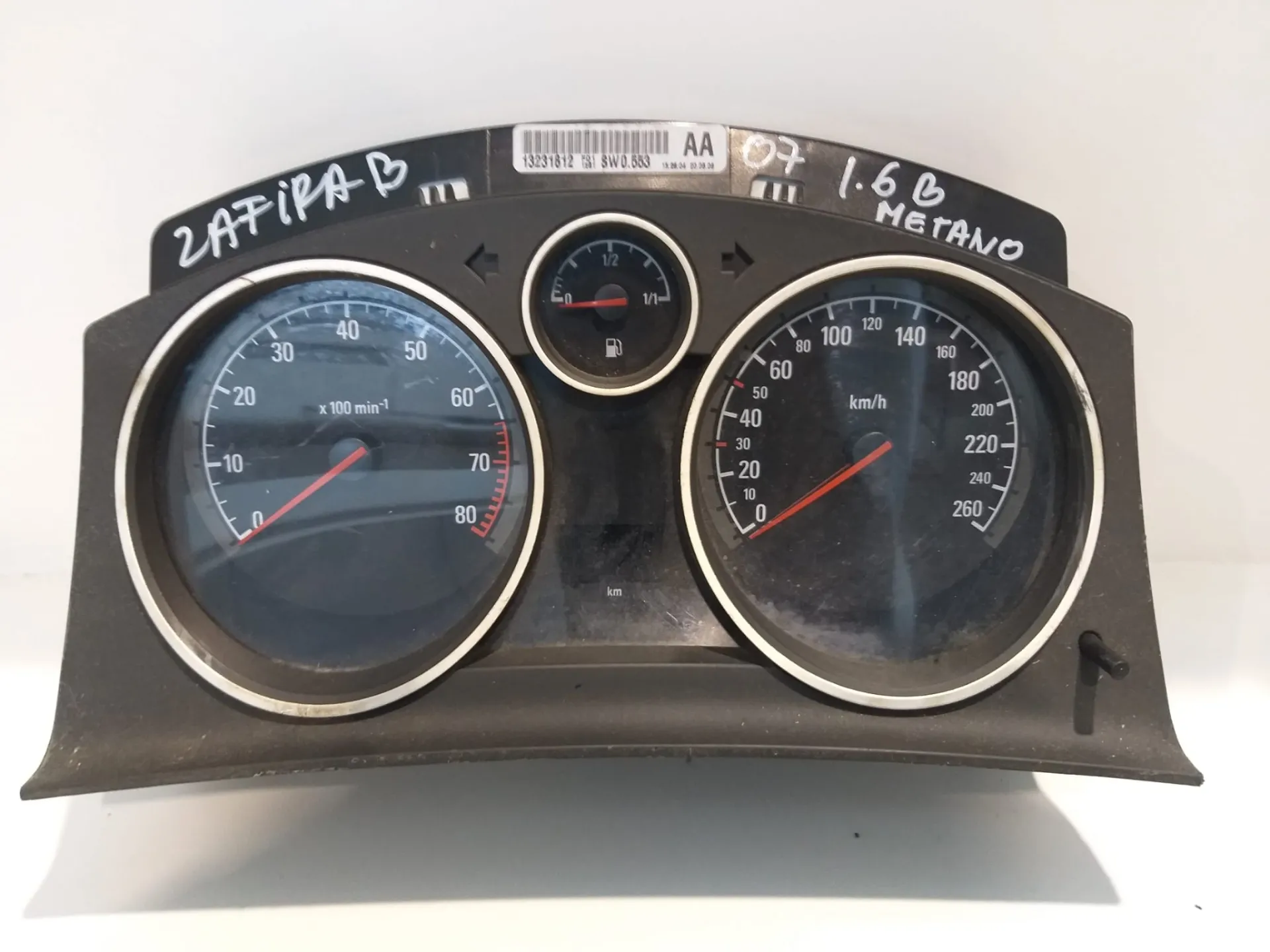 Quadrostrumenti Opel Zafira B del 2007 1.6 Benzina / Metano