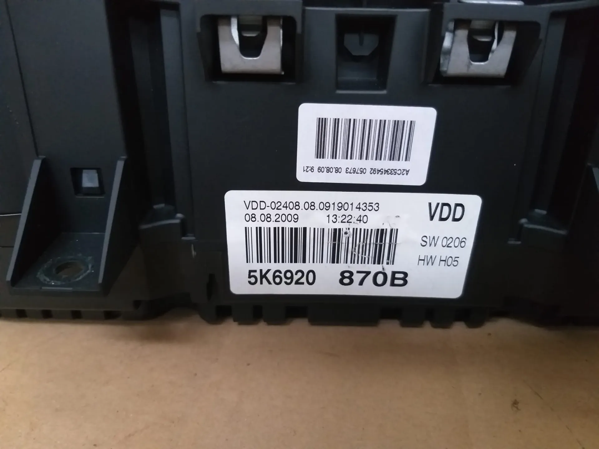 Quadrostrumenti Volkswagen Golf 6 GTI del 2010 CODICE RICAMBIO : 5K6920 870B
