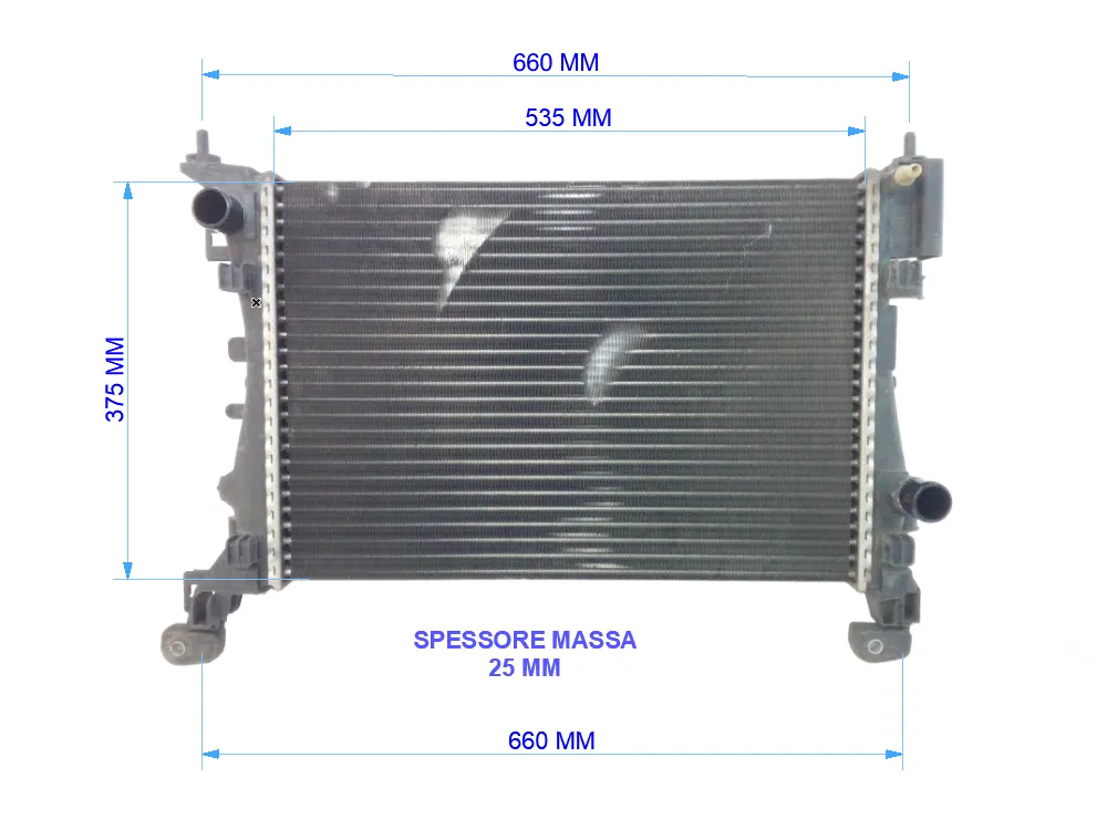 RADIATORE ACQUA con codice 55700447 da FIAT Grande Punto 1Â° Serie 1400 Benzina 70 con codice motore 199A6000/199A6000 (2006)