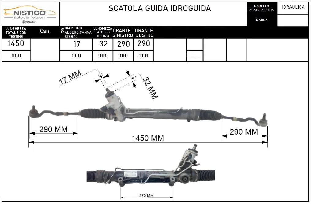SCATOLA DELLO STERZO con codice 7853974330 da BMW X3 1Â° Serie 2000 Diesel 110 con codice motore 204D4/204D4 (2007)