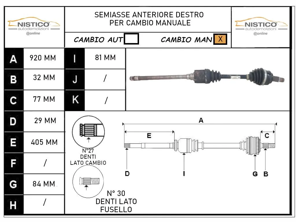 SEMIASSE ANTERIORE DESTRO con codice 3450564 da BMW X3 1Â° Serie 2000 Diesel 110 con codice motore 204D4/204D4 (2007)