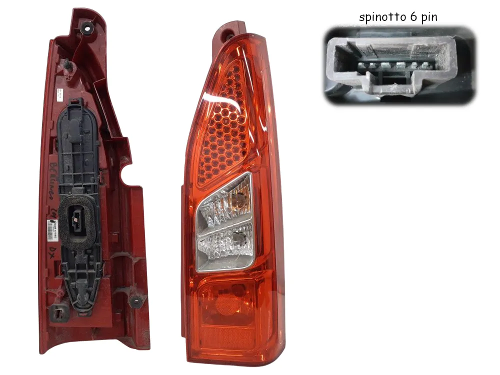 Fanale Posteriore Sinistro Per Citroen Berlingo E Peugeot Partner 2012-2018 - Ricambio Aftermarket Compatibile, Senza Cerchio